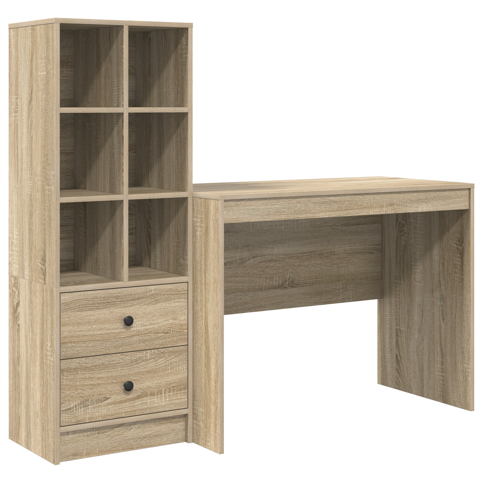 Desk with Storage Sonoma Oak Engineered Wood - Image 2