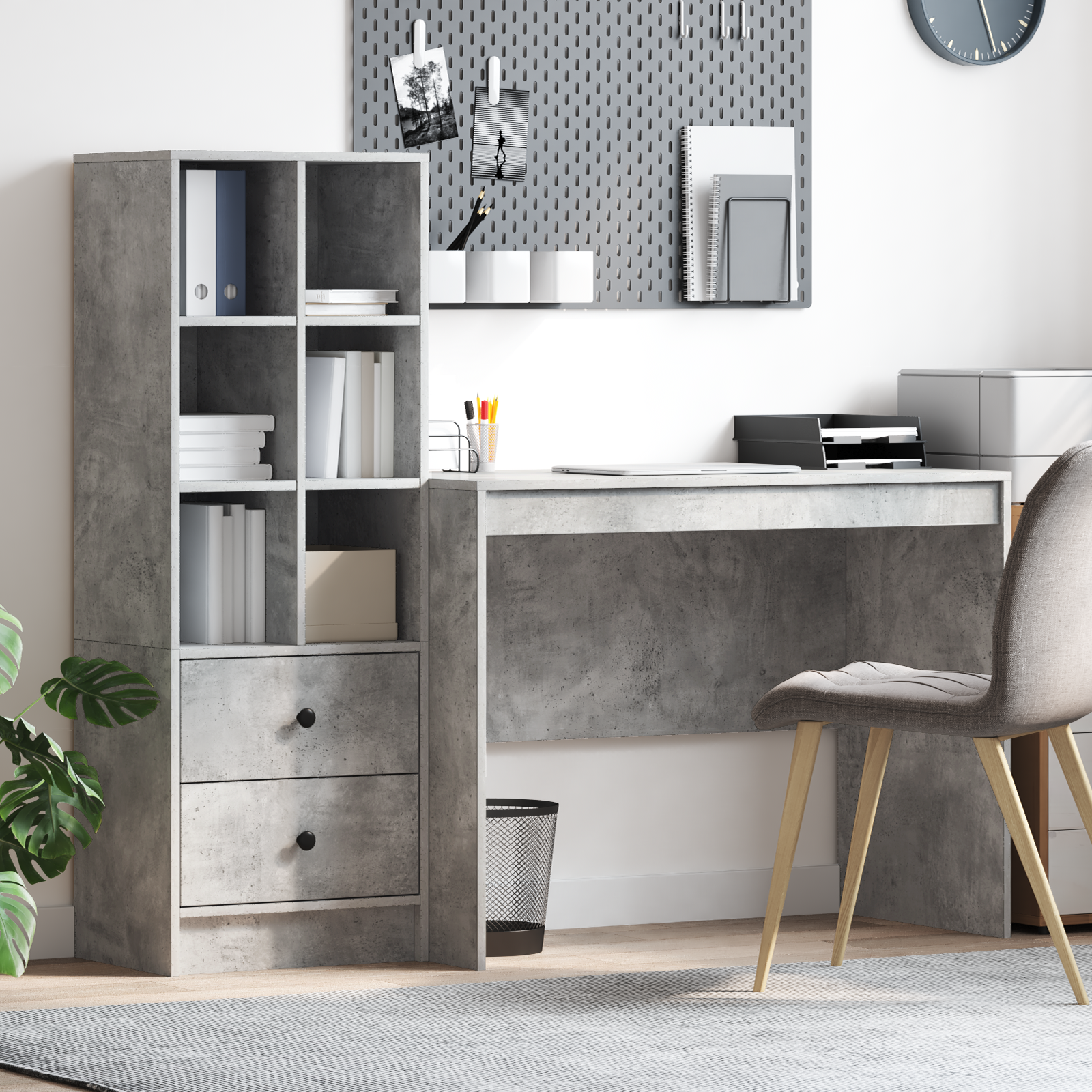 Bureau met lade 2 pcs Beton