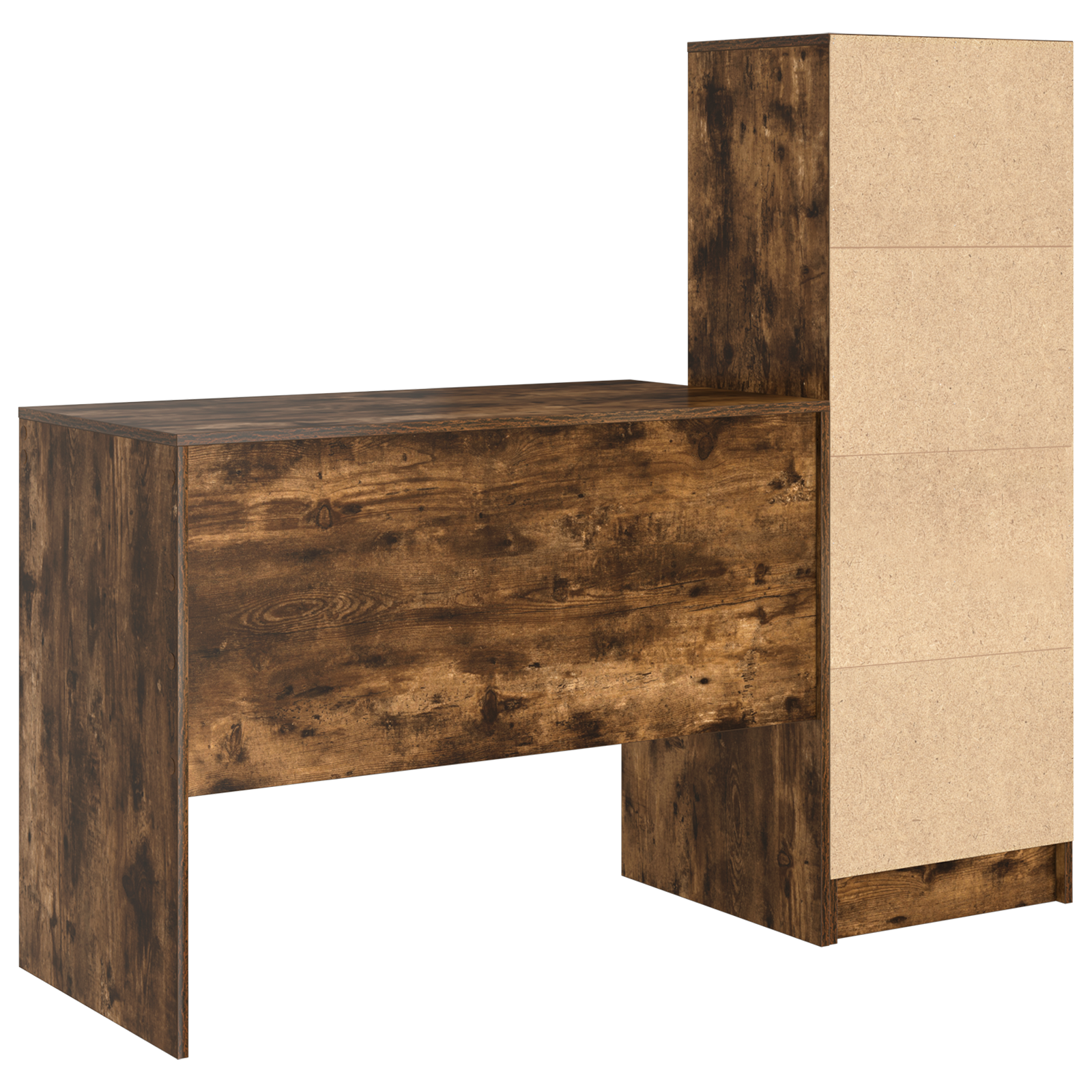 Desk with Storage Smoked Oak Engineered Wood - Image 8