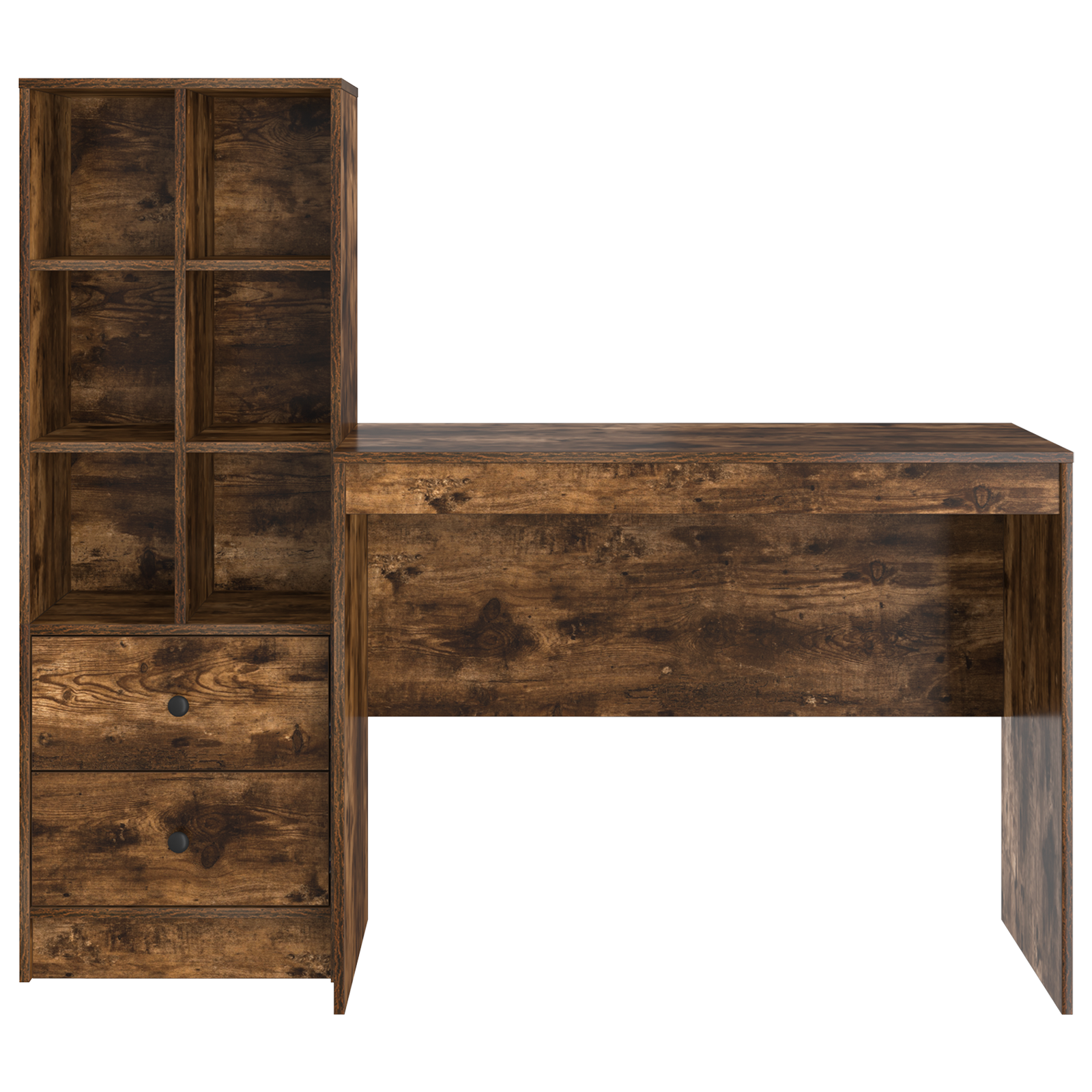 Desk with Storage Smoked Oak Engineered Wood - Image 7