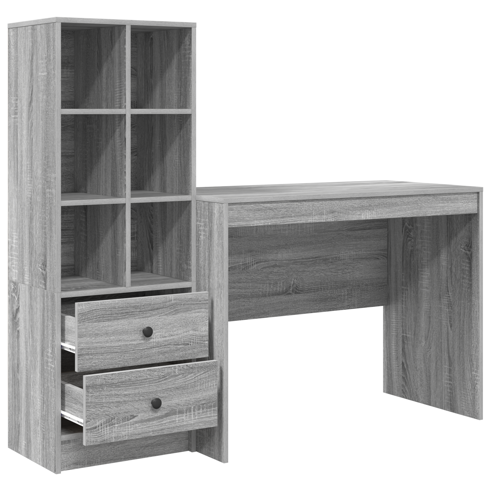 Desk with Storage Grey Sonoma Engineered Wood - Image 6