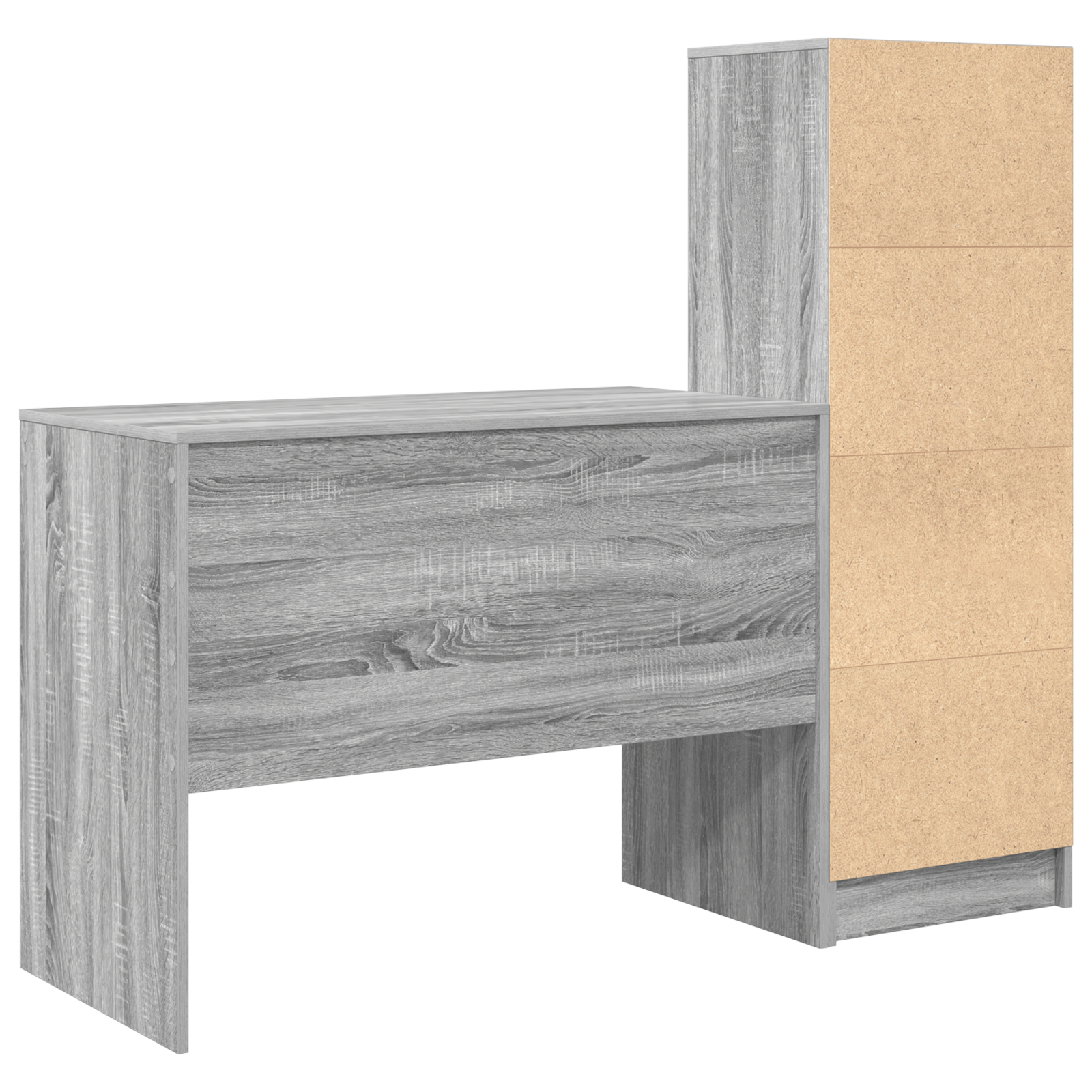 Desk with Storage Grey Sonoma Engineered Wood - Image 8