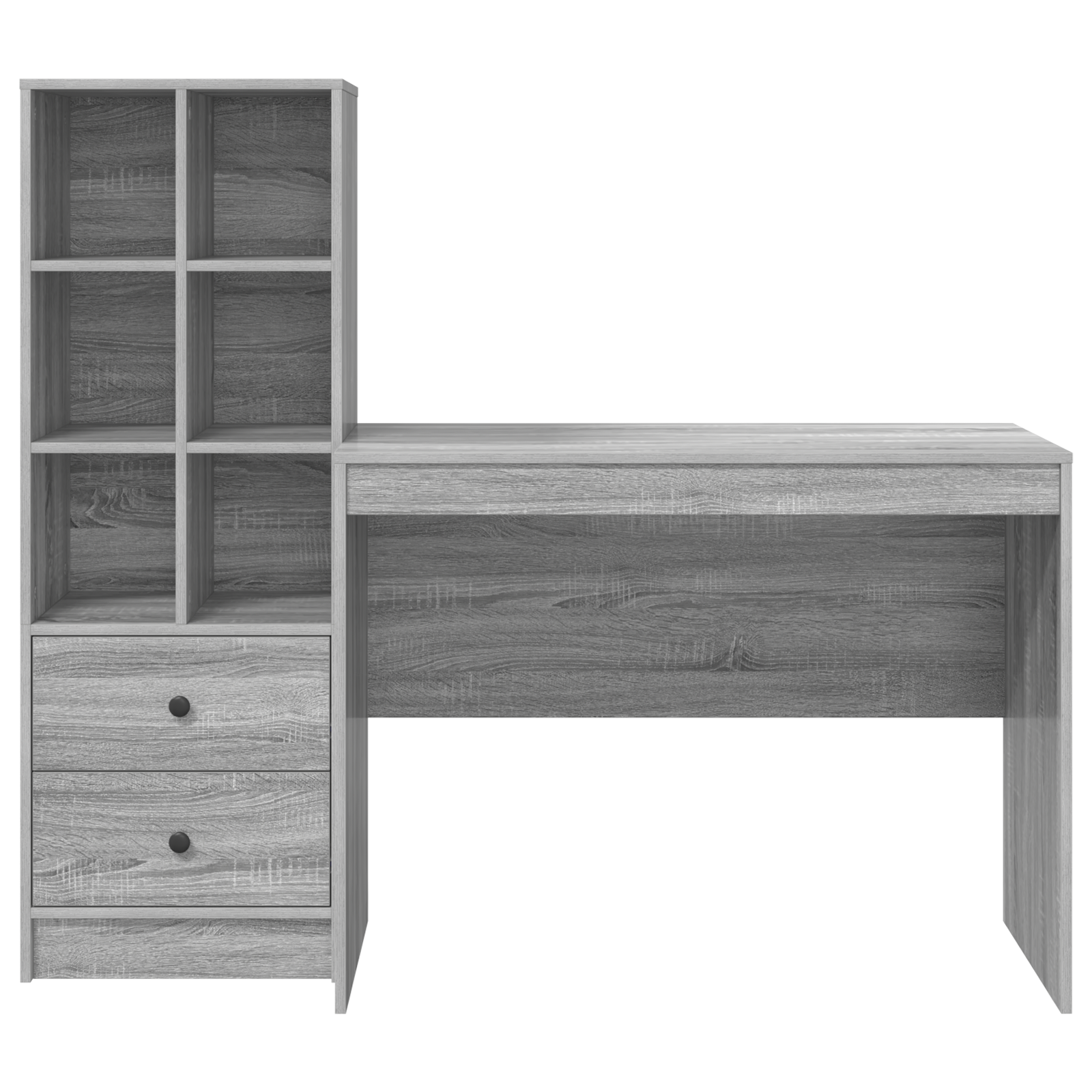 Desk with Storage Grey Sonoma Engineered Wood - Image 7