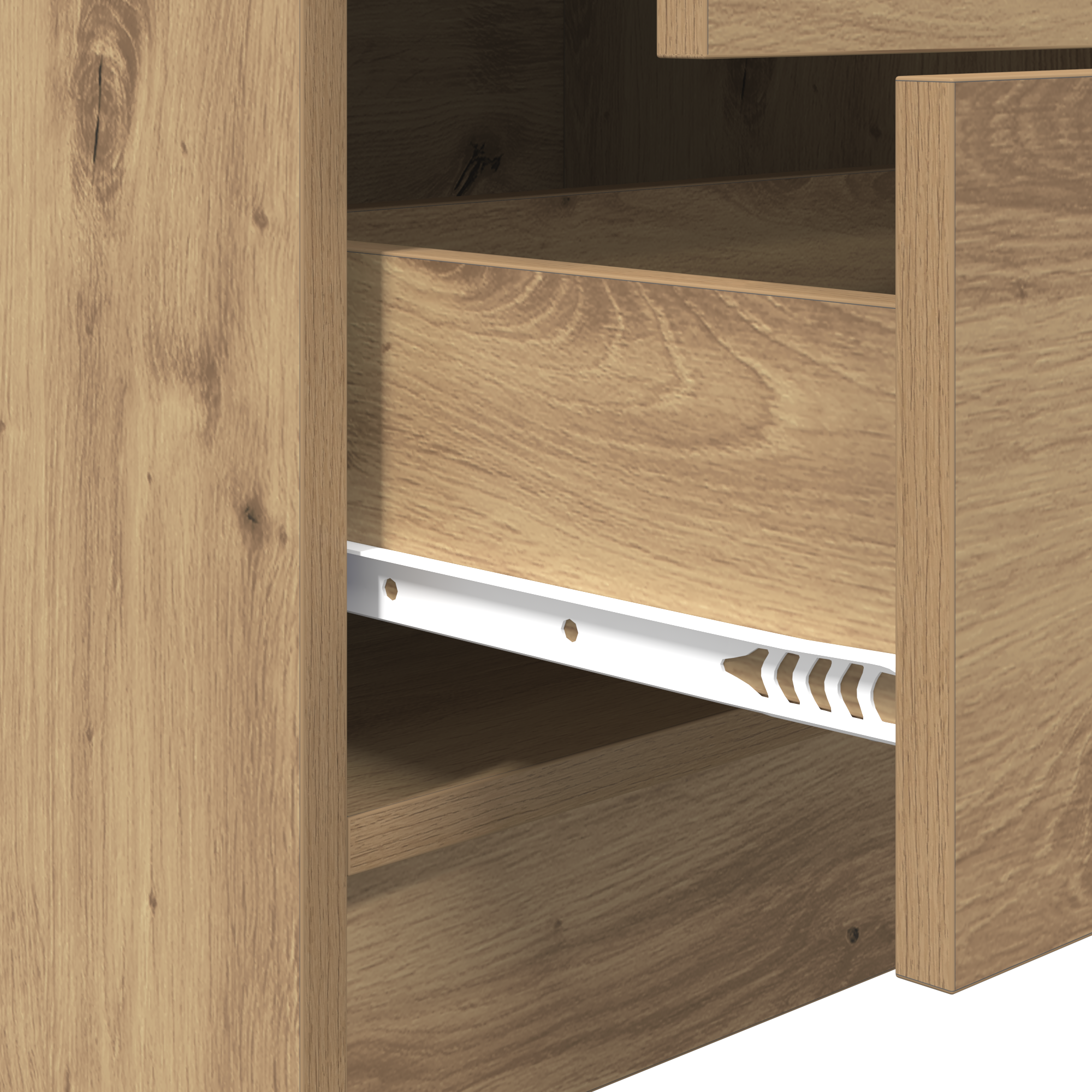 Desk with Storage Artisan Oak Engineered Wood - Image 10