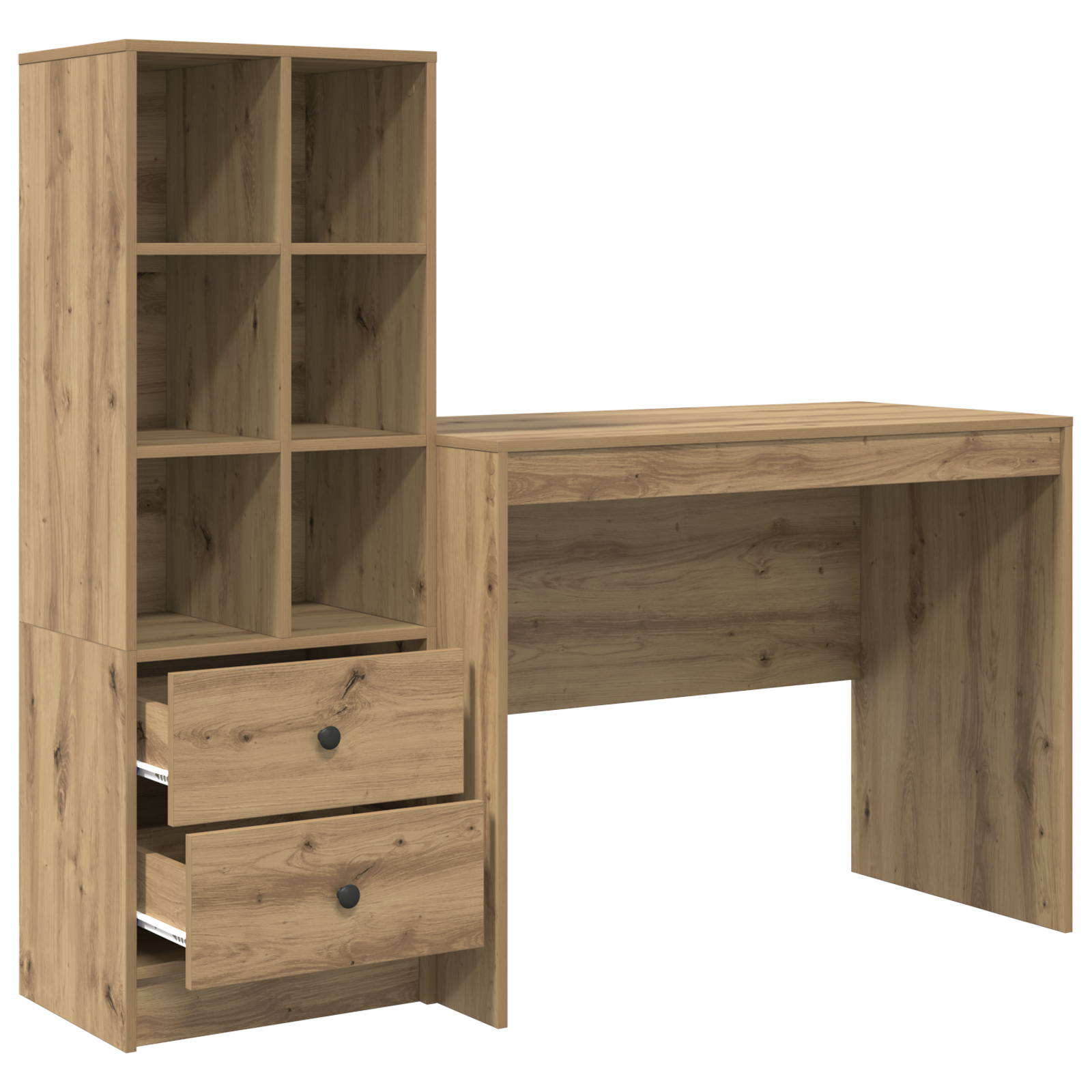Desk with Storage Artisan Oak Engineered Wood - Image 6