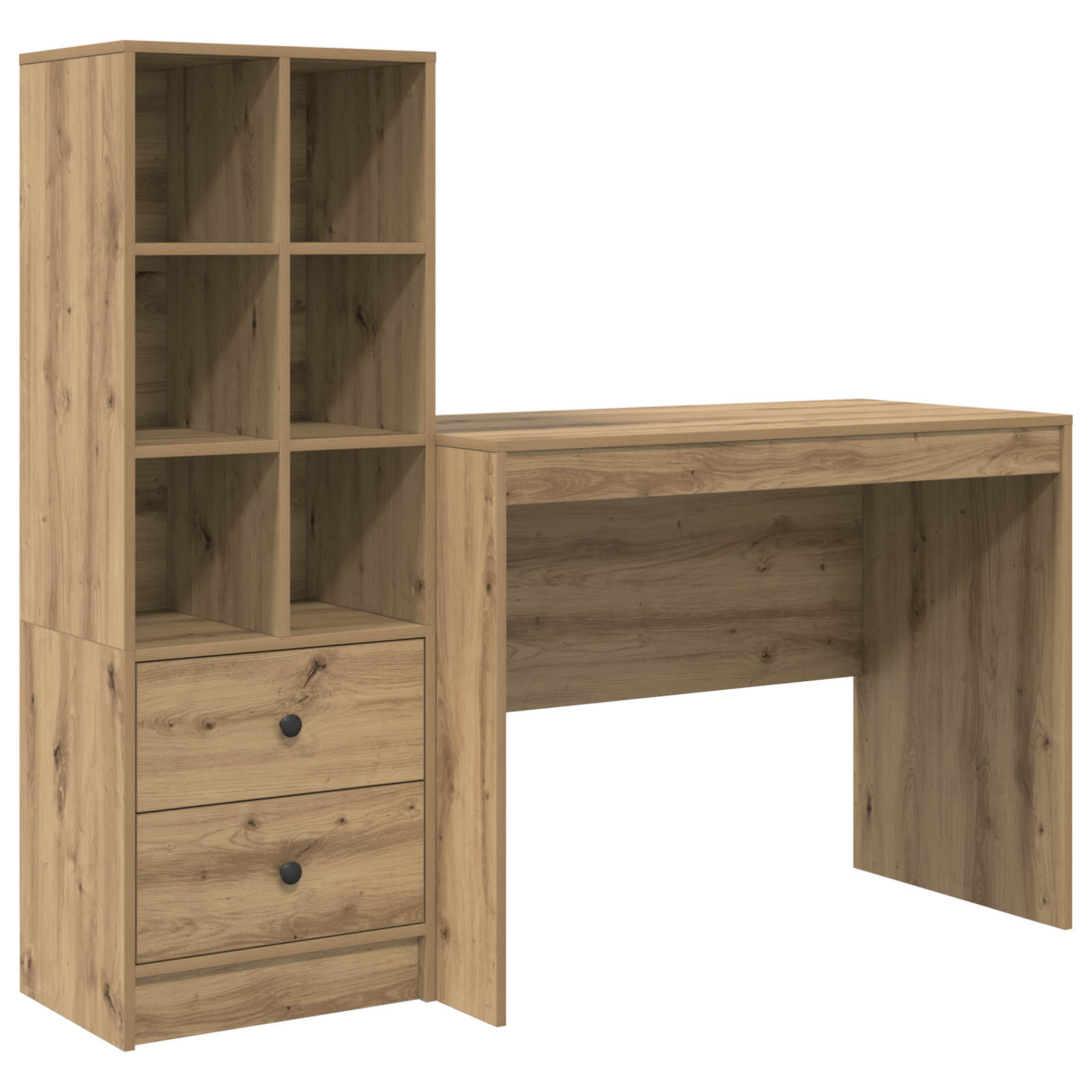 Desk with Storage Artisan Oak Engineered Wood - Image 2