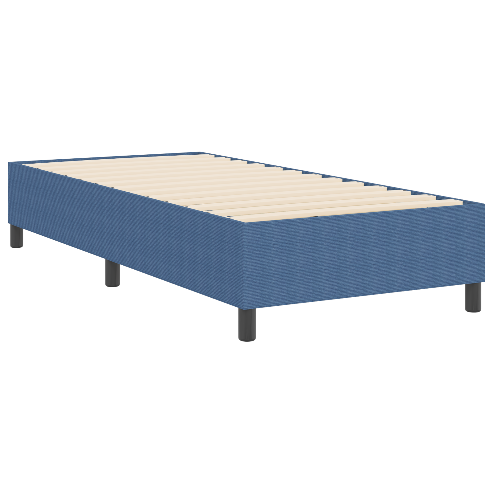Box Spring Bed Blue 80x200 cm Corduroy Fabric - Image 8
