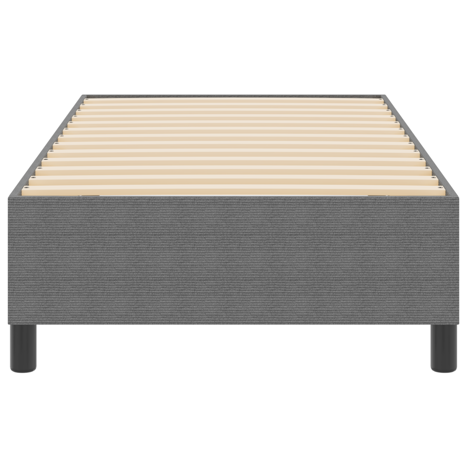 Box Spring Bed Light Grey Single Corduroy Fabric - Image 6
