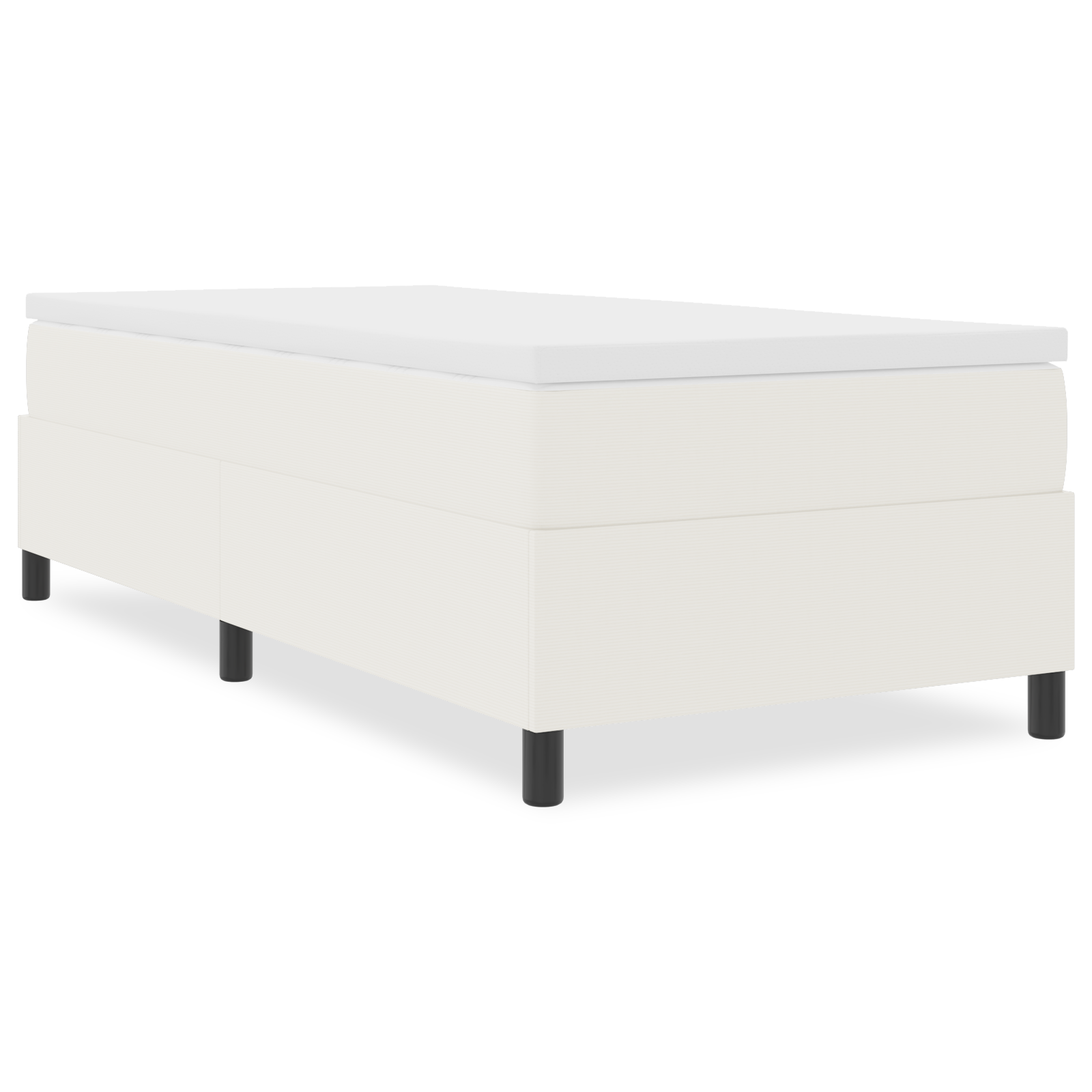 Box Spring Bed Cream 100x200 cm Corduroy Fabric - Image 4