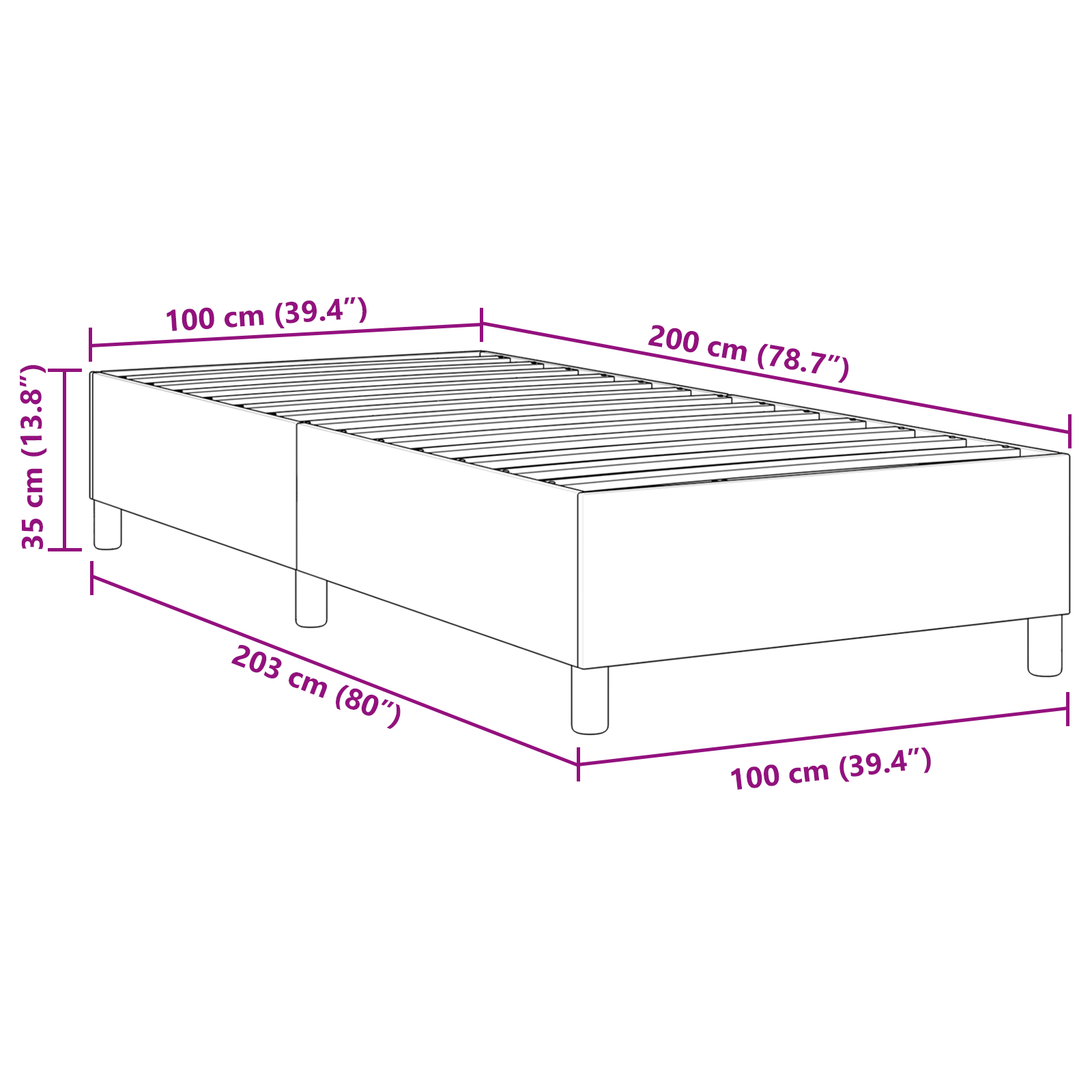 Box Spring Bed Light Green Grey 100x200 cm Corduroy Fabric - Image 10