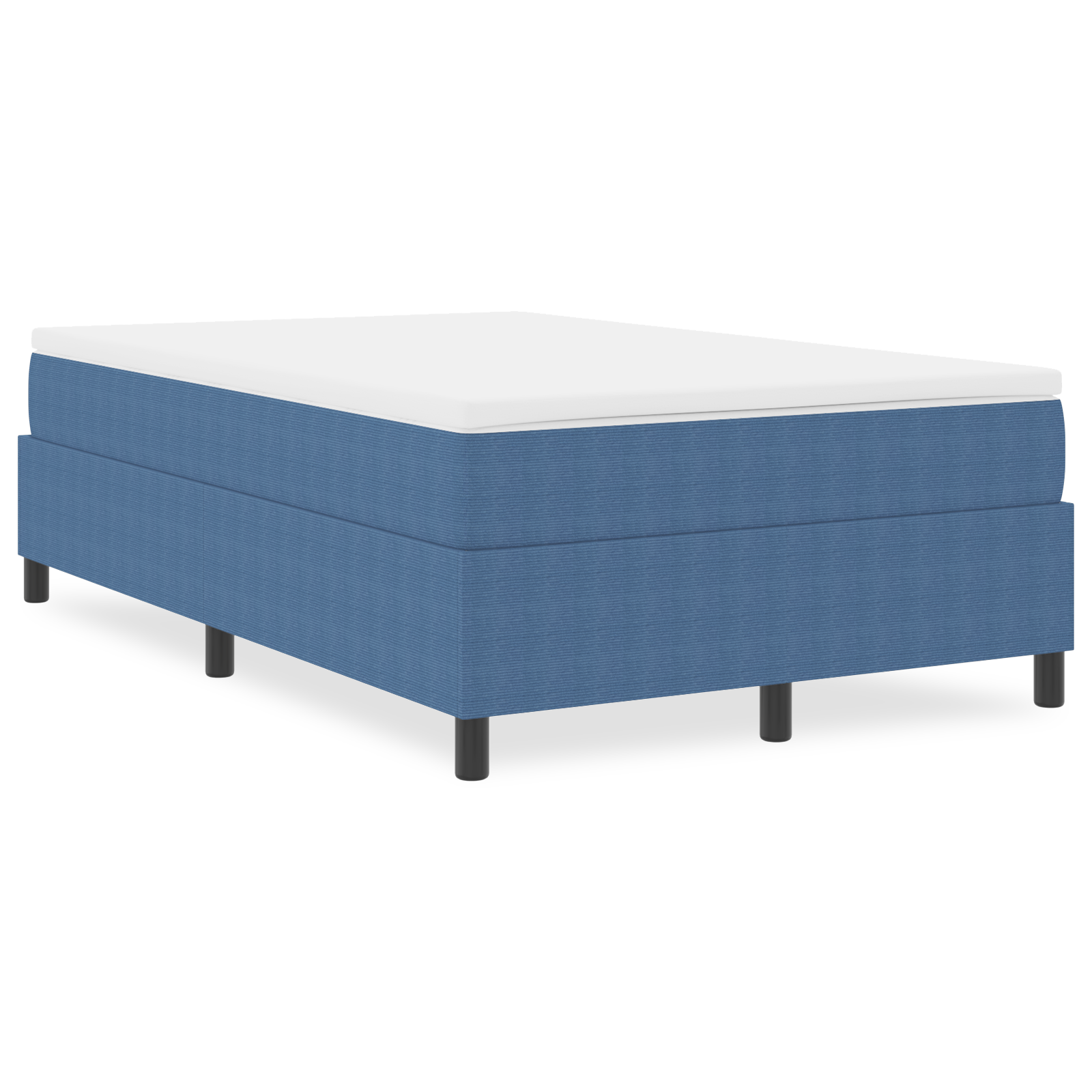 Box Spring Bed Blue Small Double Corduroy Fabric - Image 4