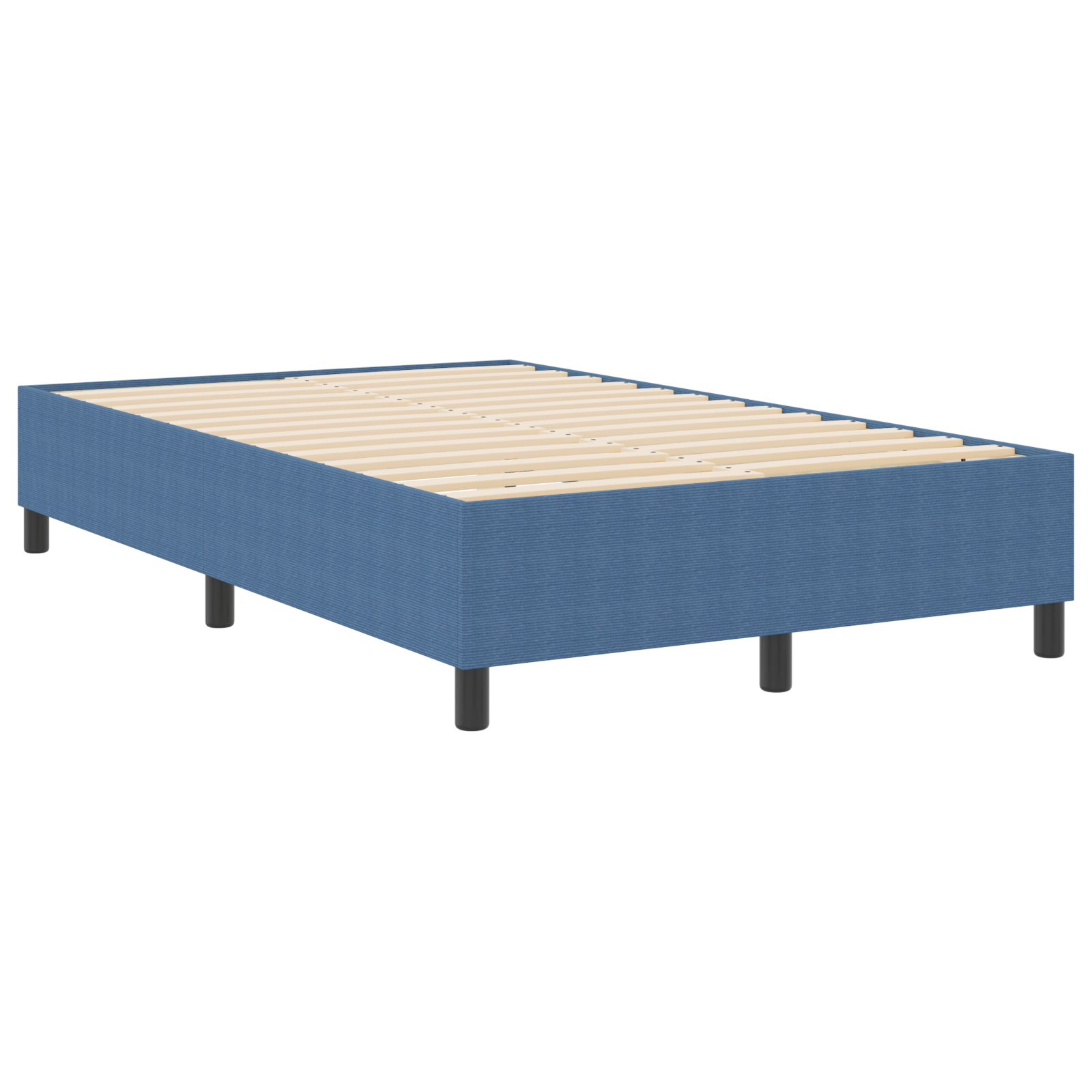 Box Spring Bed Blue Small Double Corduroy Fabric - Image 3