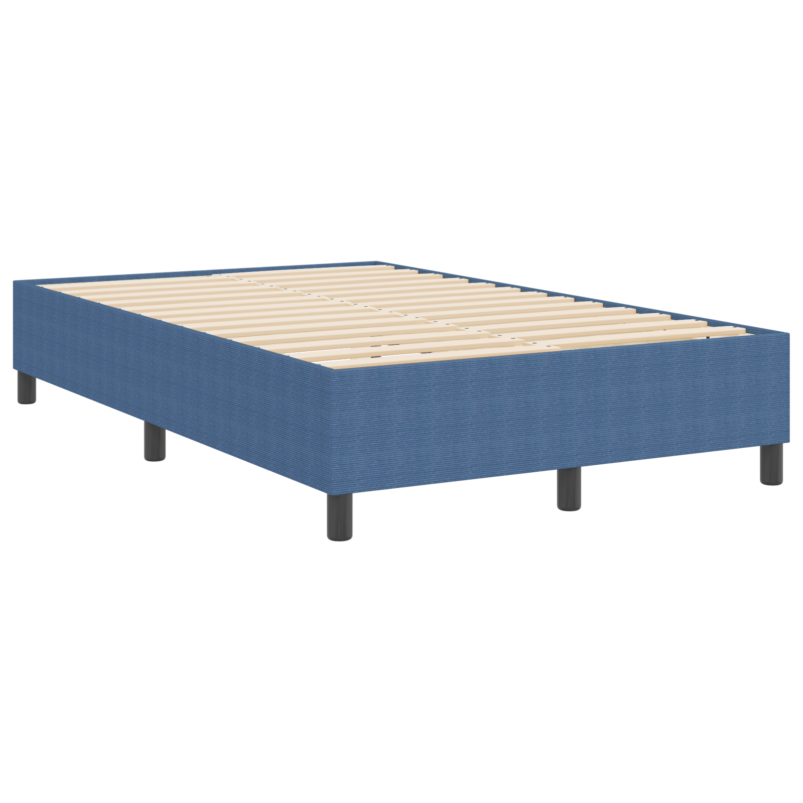 Box Spring Bed Blue Small Double Corduroy Fabric - Image 8