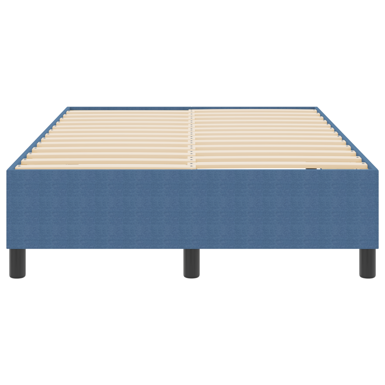 Box Spring Bed Blue 120x200 cm Corduroy Fabric - Image 6