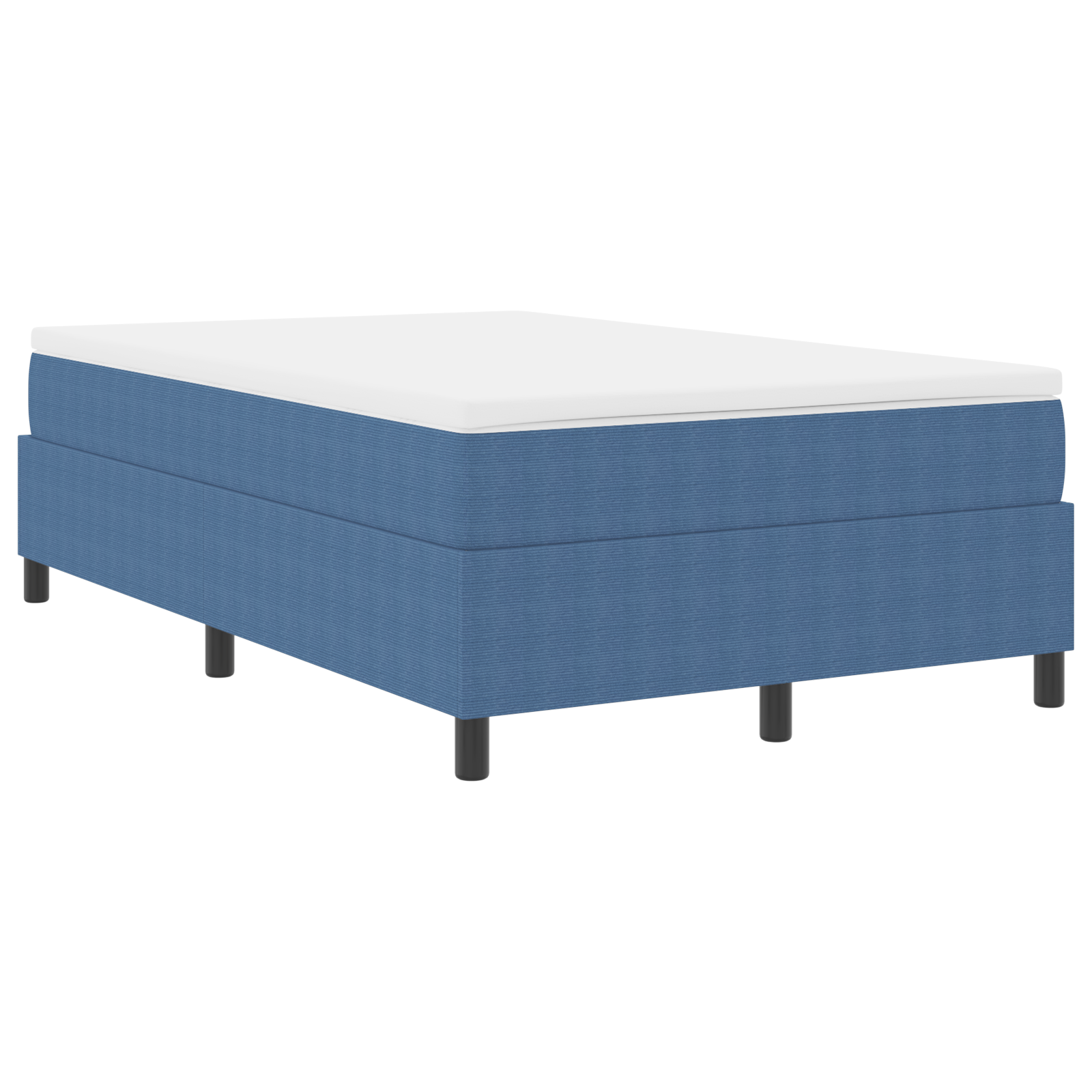 Box Spring Bed Blue 120x200 cm Corduroy Fabric - Image 2
