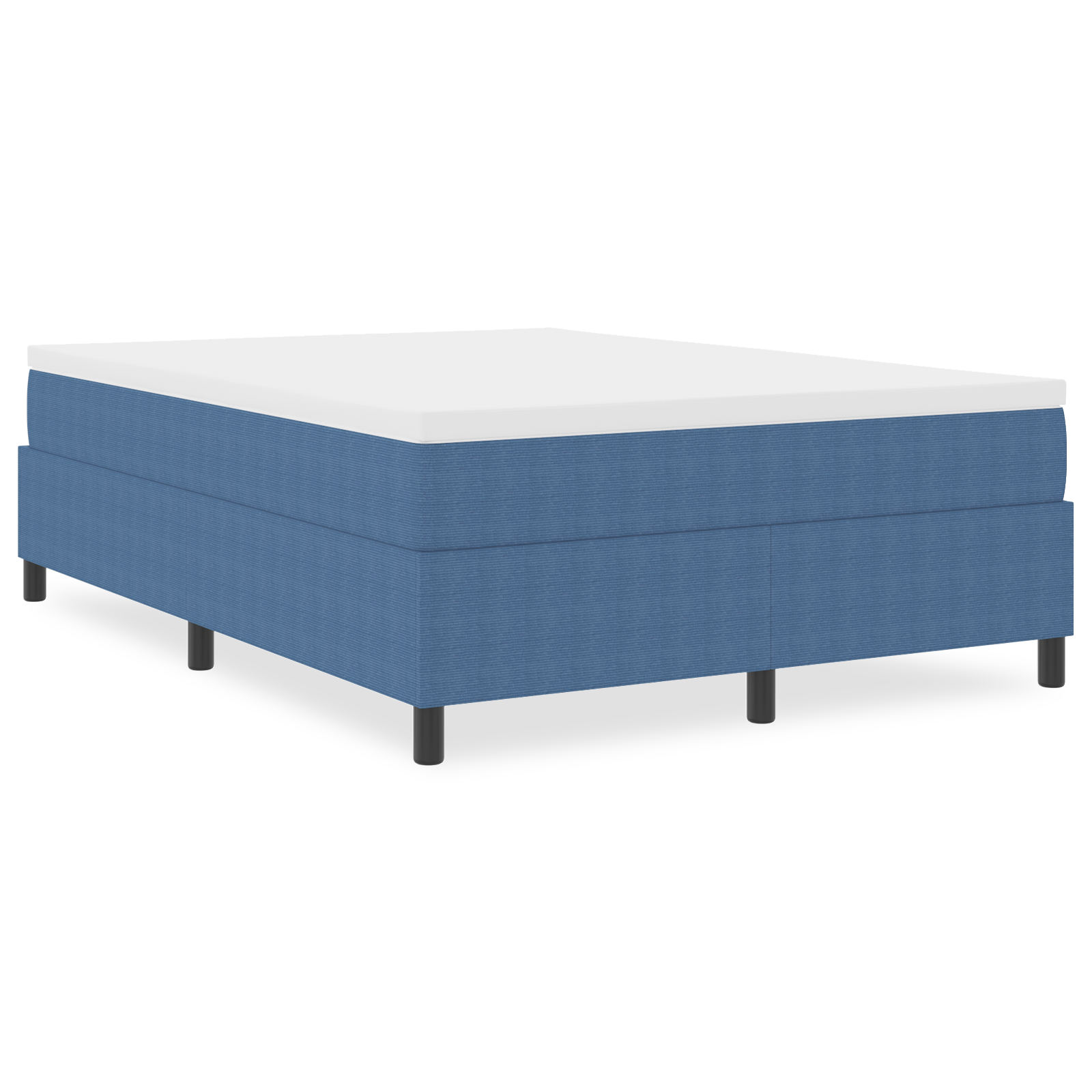 Box Spring Bed Blue 140x200 cm Corduroy Fabric - Image 4