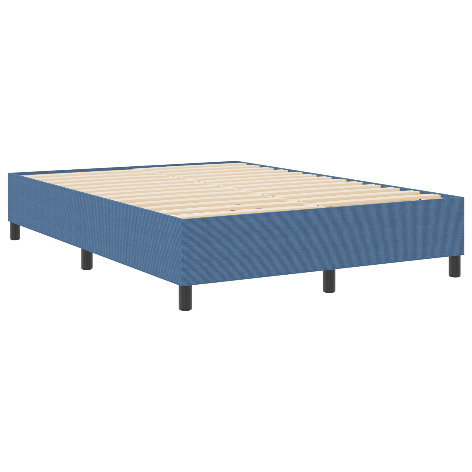Box Spring Bed Blue 140x200 cm Corduroy Fabric - Image 3