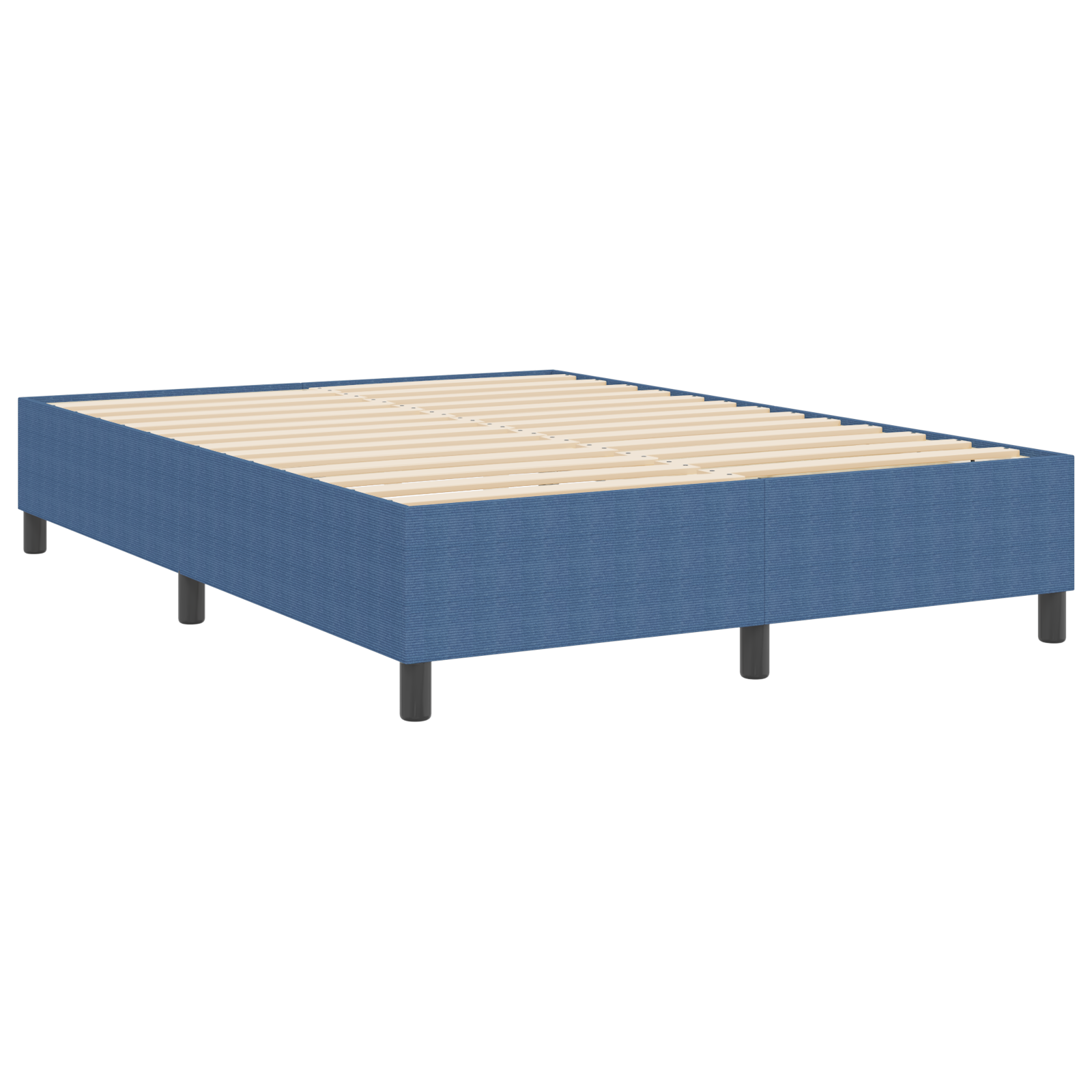 Box Spring Bed Blue 140x200 cm Corduroy Fabric - Image 8