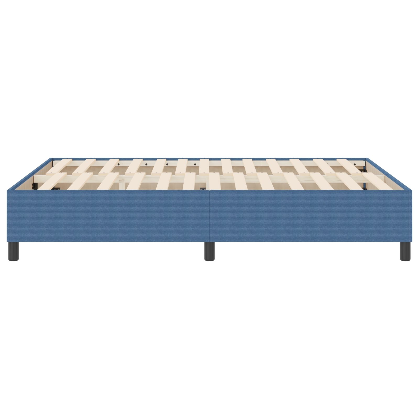 Box Spring Bed Blue 140x200 cm Corduroy Fabric - Image 7