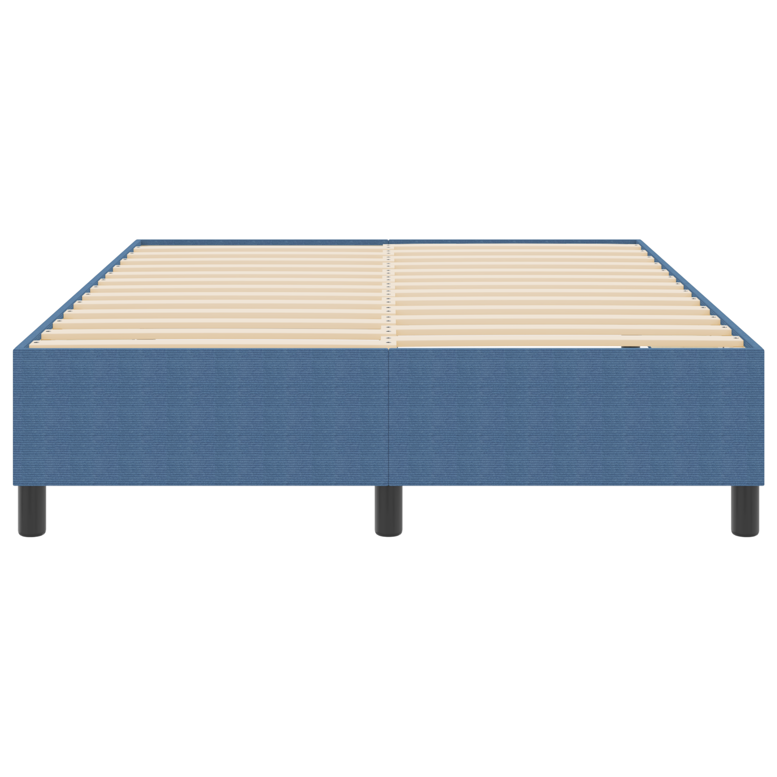 Box Spring Bed Blue 140x200 cm Corduroy Fabric - Image 6