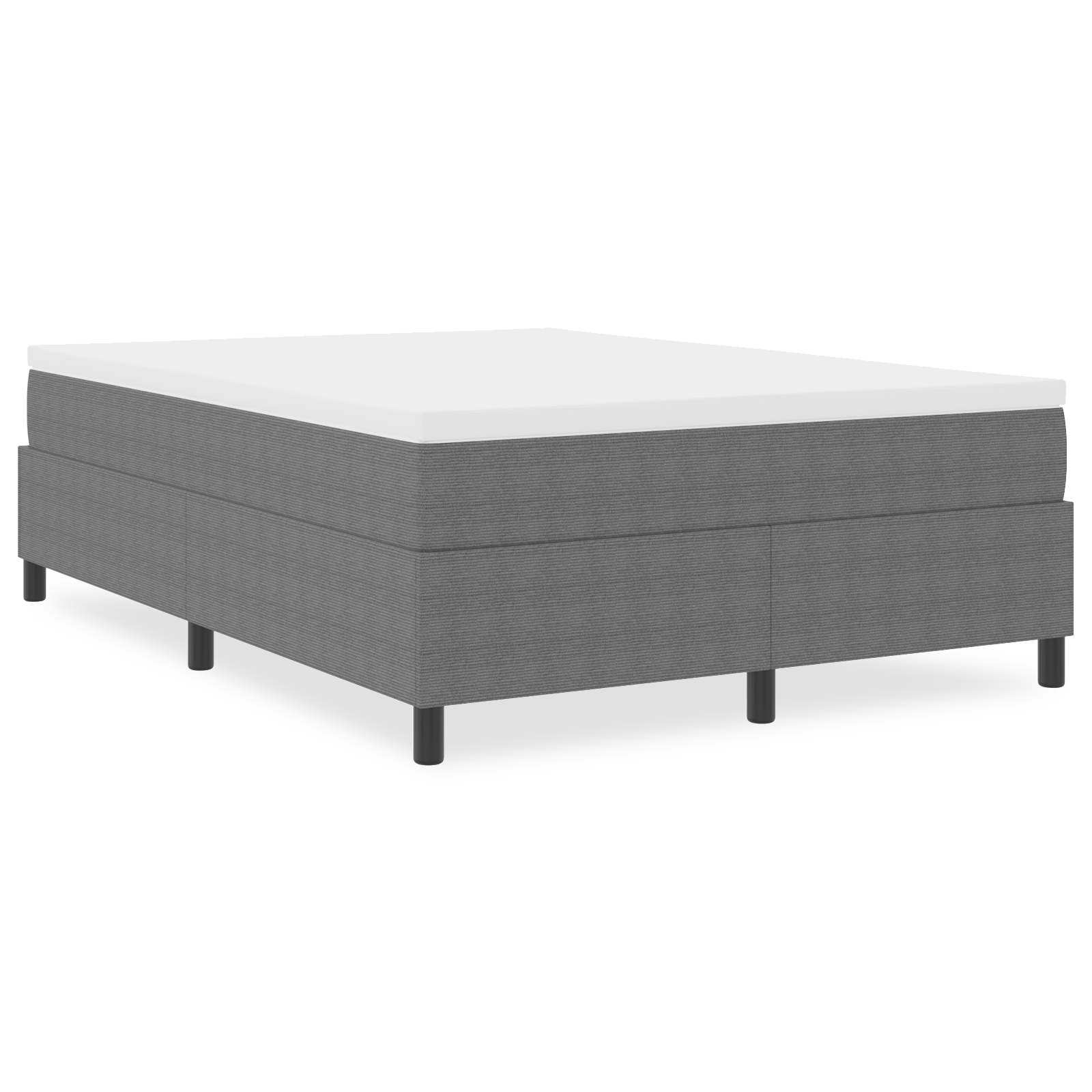 Box Spring Bed Light Grey 160x200 cm Corduroy Fabric - Image 4