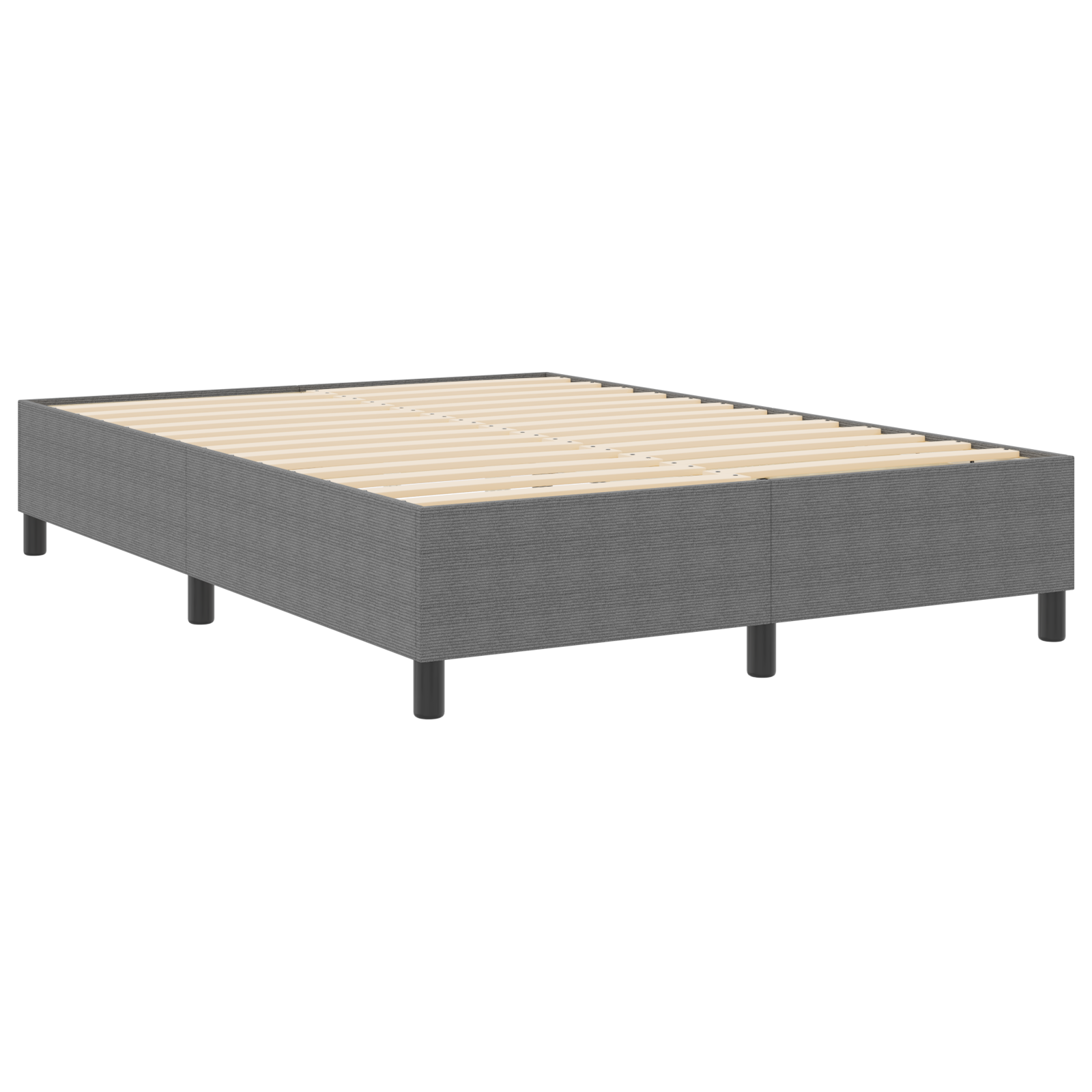 Box Spring Bed Light Grey 160x200 cm Corduroy Fabric - Image 3