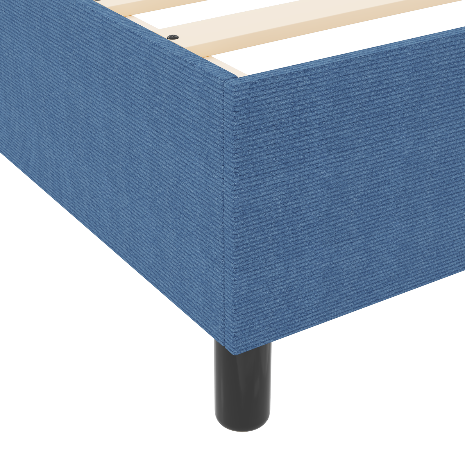 Box Spring Bed Blue Super King Corduroy Fabric - Image 9
