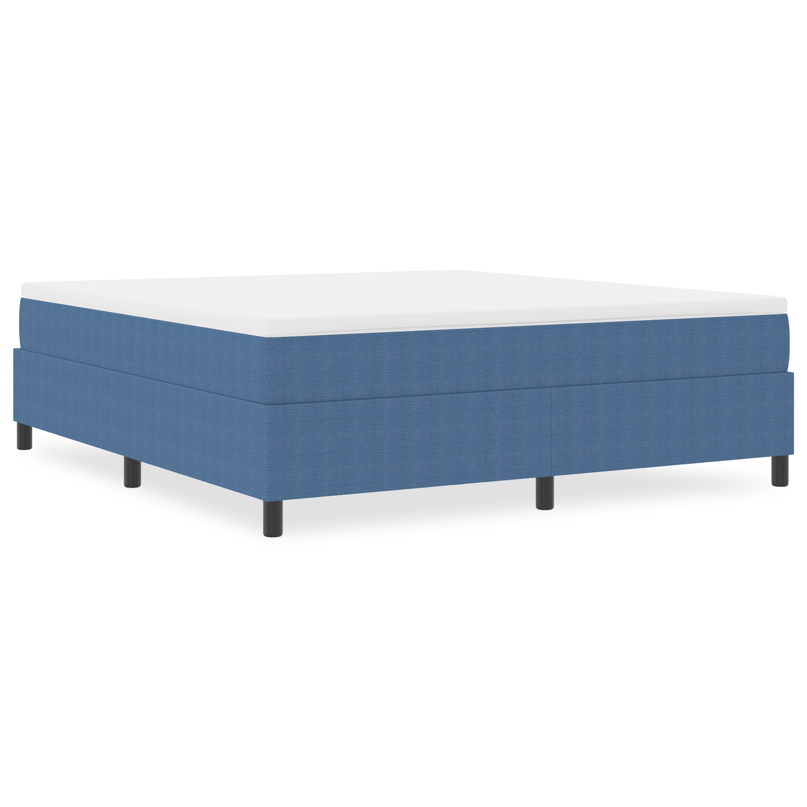 Box Spring Bed Blue Super King Corduroy Fabric - Image 4