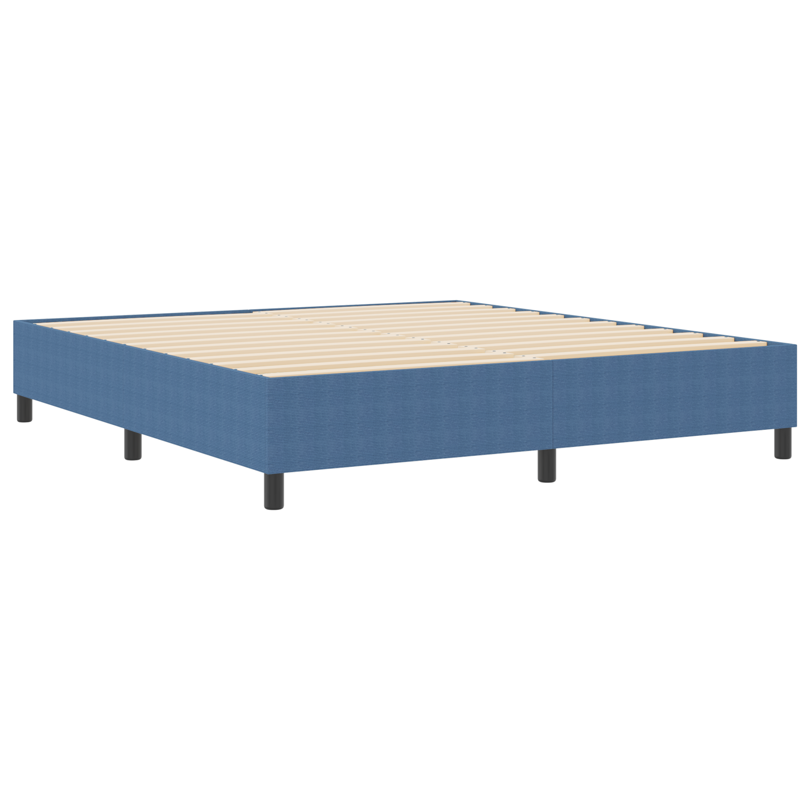 Box Spring Bed Blue Super King Corduroy Fabric - Image 3