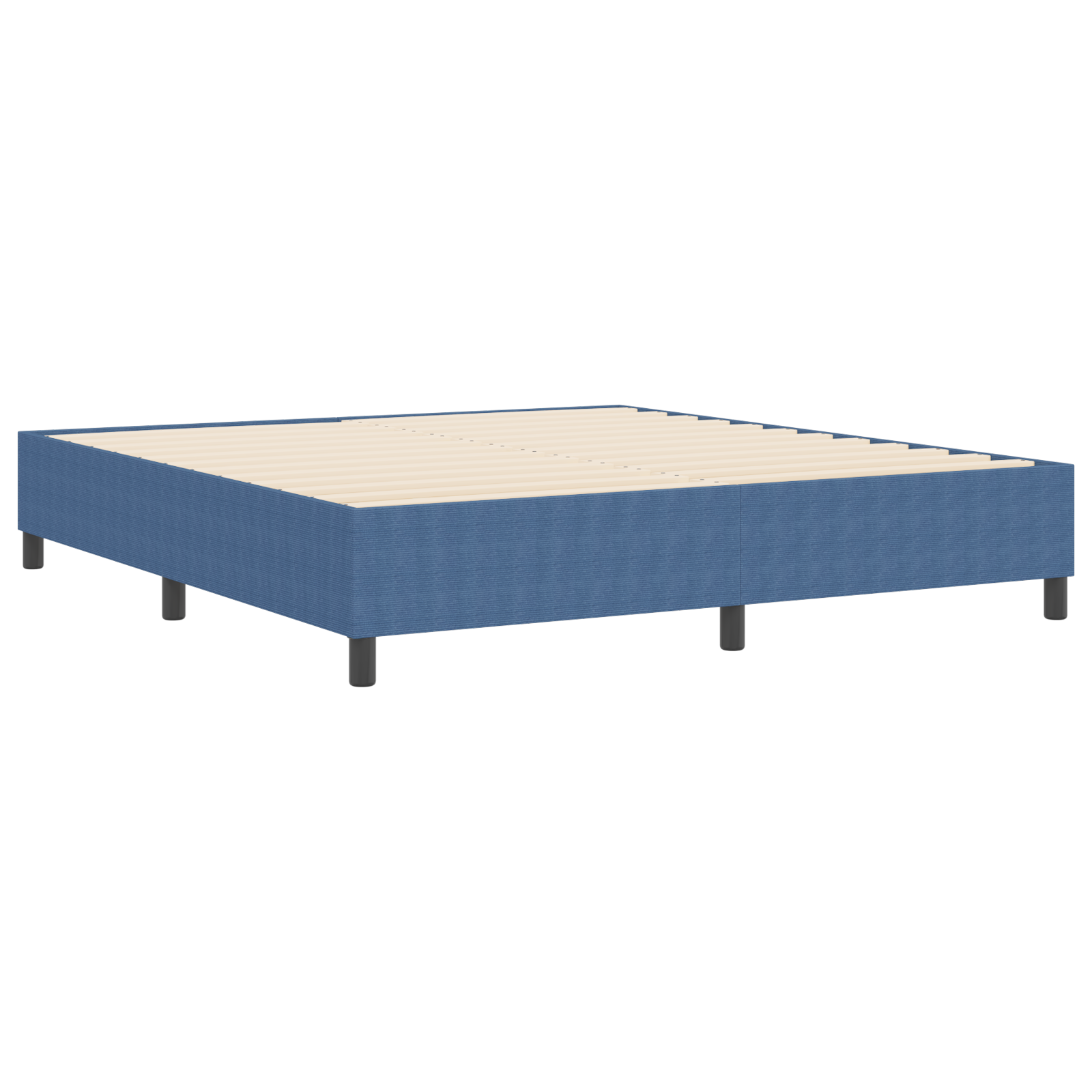 Box Spring Bed Blue Super King Corduroy Fabric - Image 8