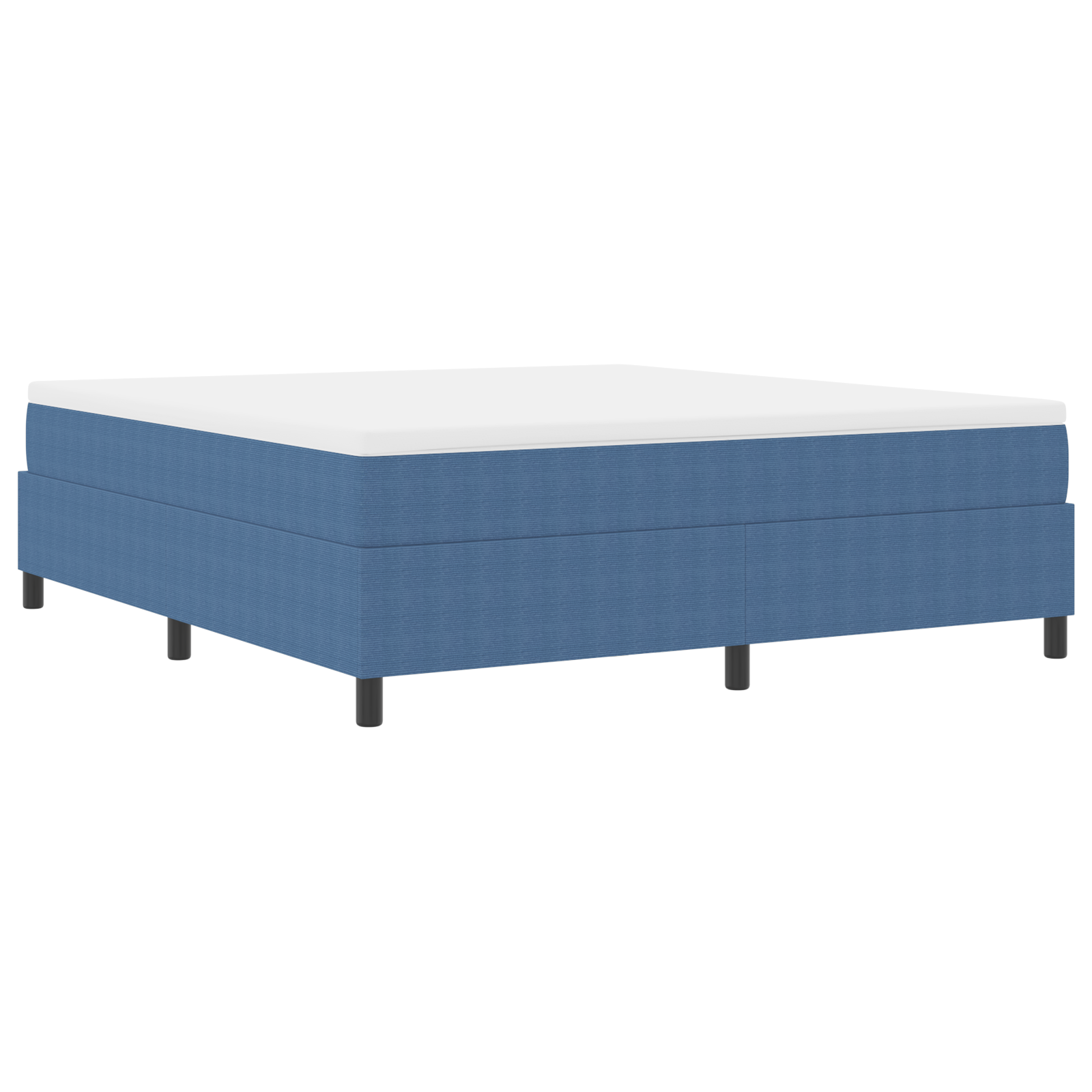 Box Spring Bed Blue Super King Corduroy Fabric - Image 2