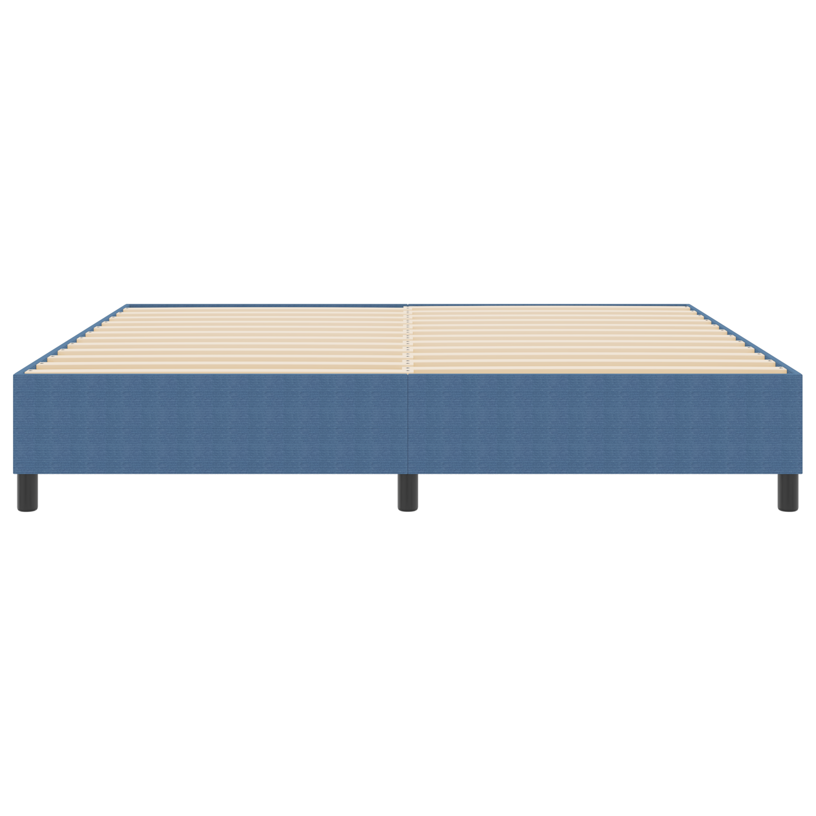 Box Spring Bed Blue 200x200 cm Corduroy Fabric - Image 6