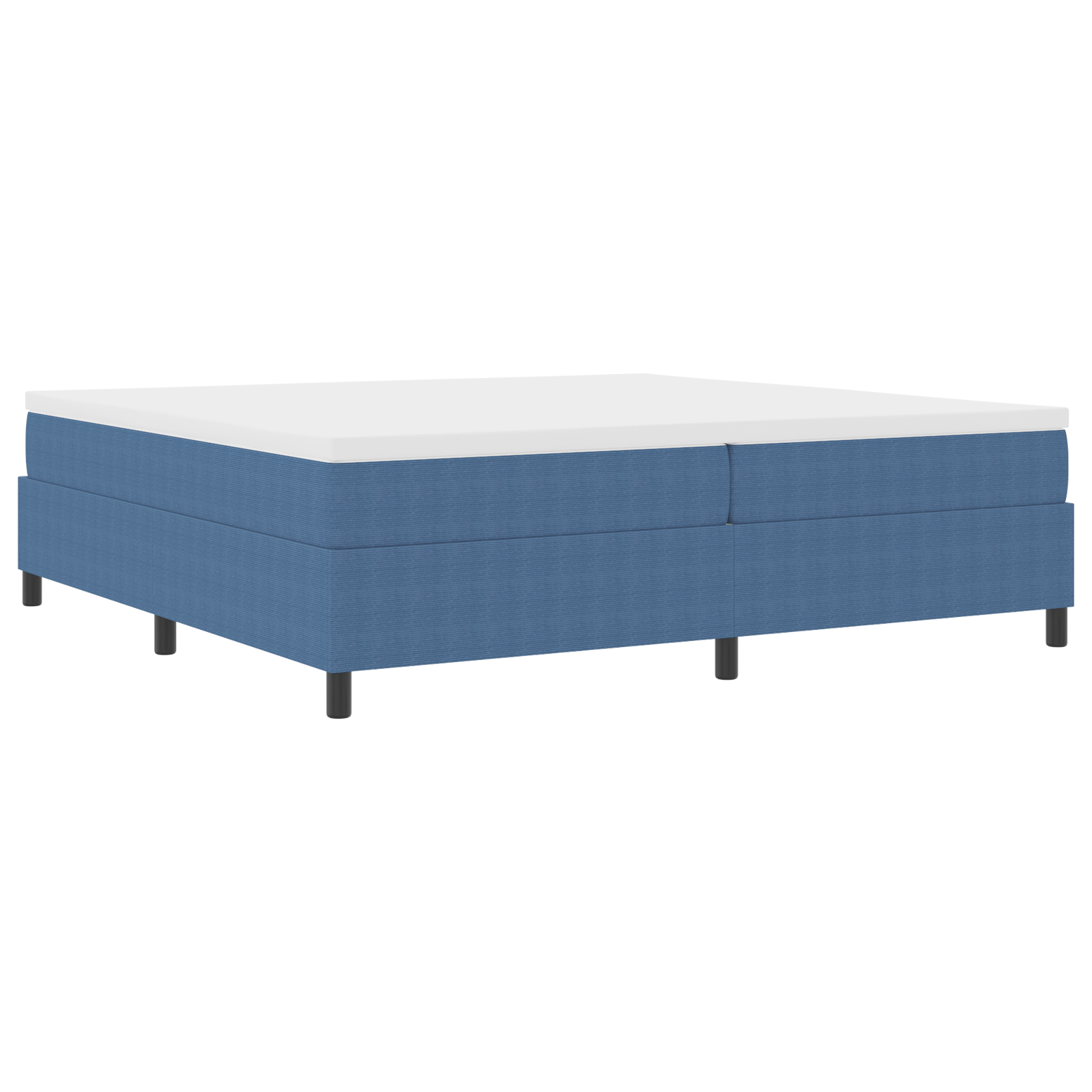 Box Spring Bed Blue 200x200 cm Corduroy Fabric - Image 2