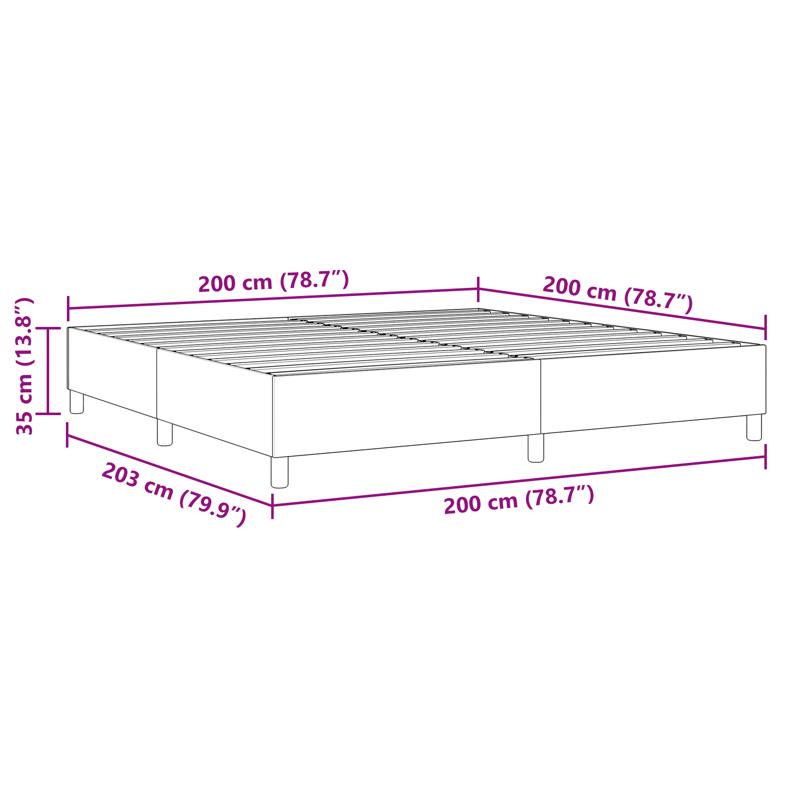 Lova su miegamuoju pagrindu Šviesiai žalia pilka 200x200 cm Šonkaulinė medžiaga - Image 10