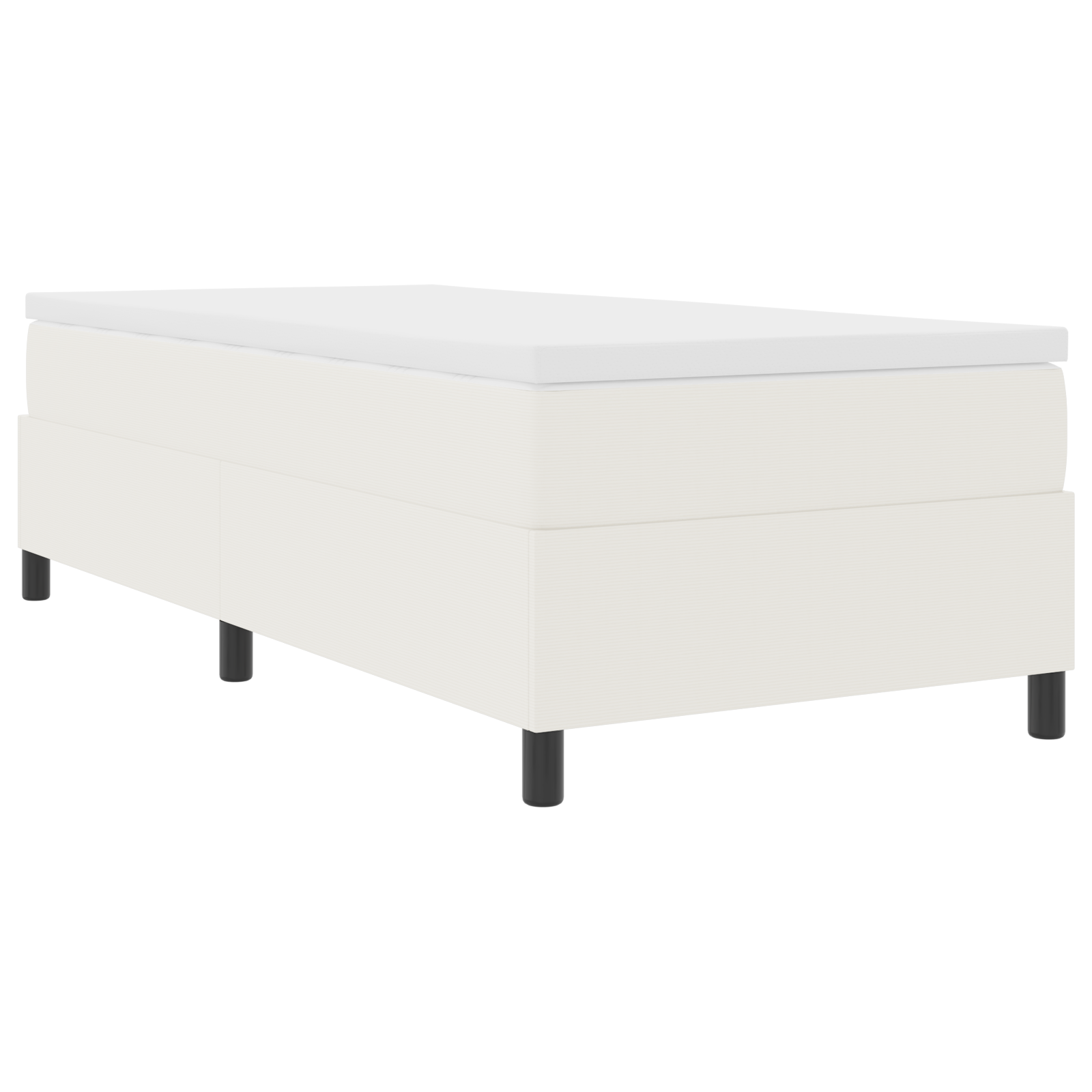 Thumbnail - vidaXL Boxspringbett mit Matratze in Creme, 80 x 200 cm, aus Cordstoff.
