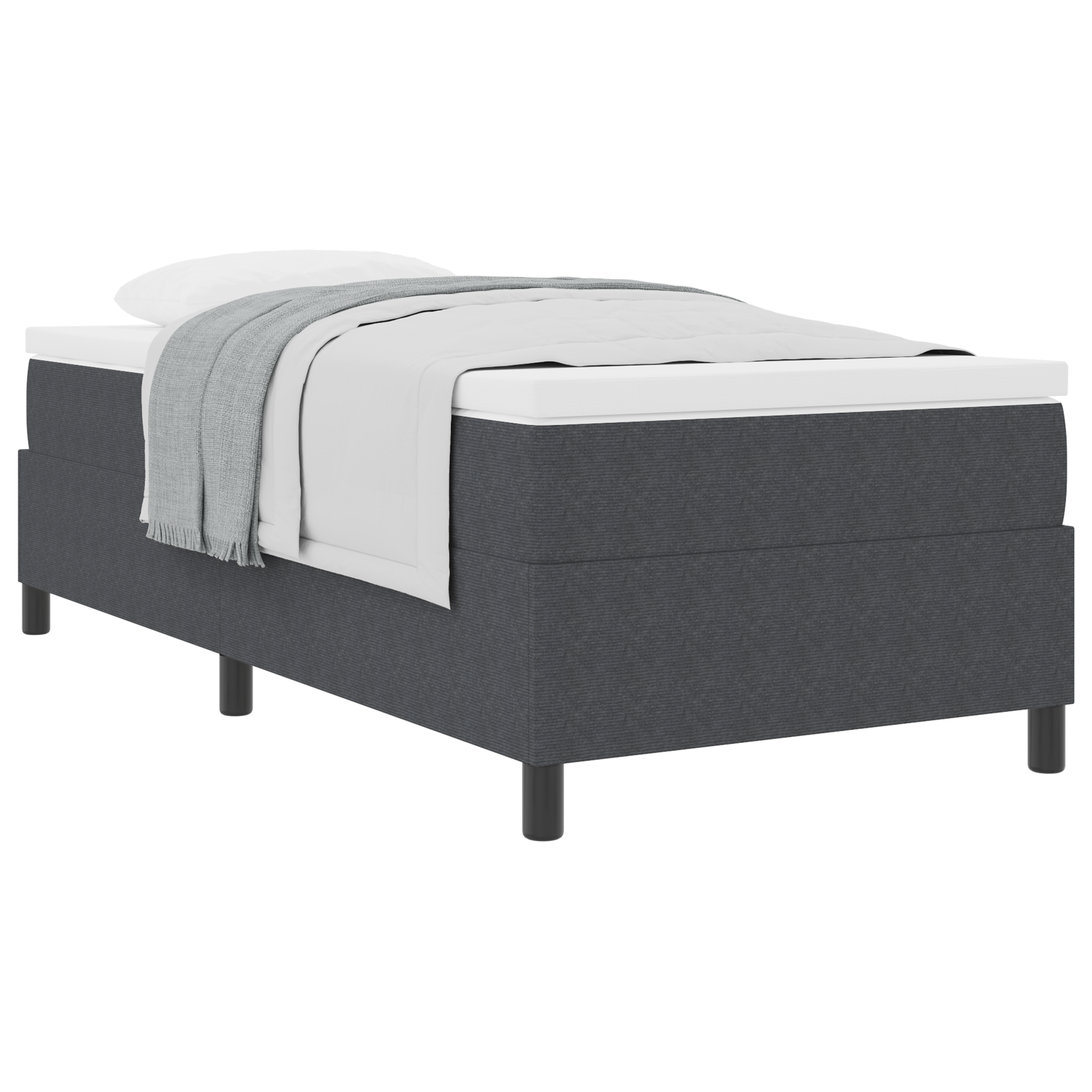 Lovos rėmas su čiužiniu tamsiai pilkas 100 x 200 cm velvetas - Image 2