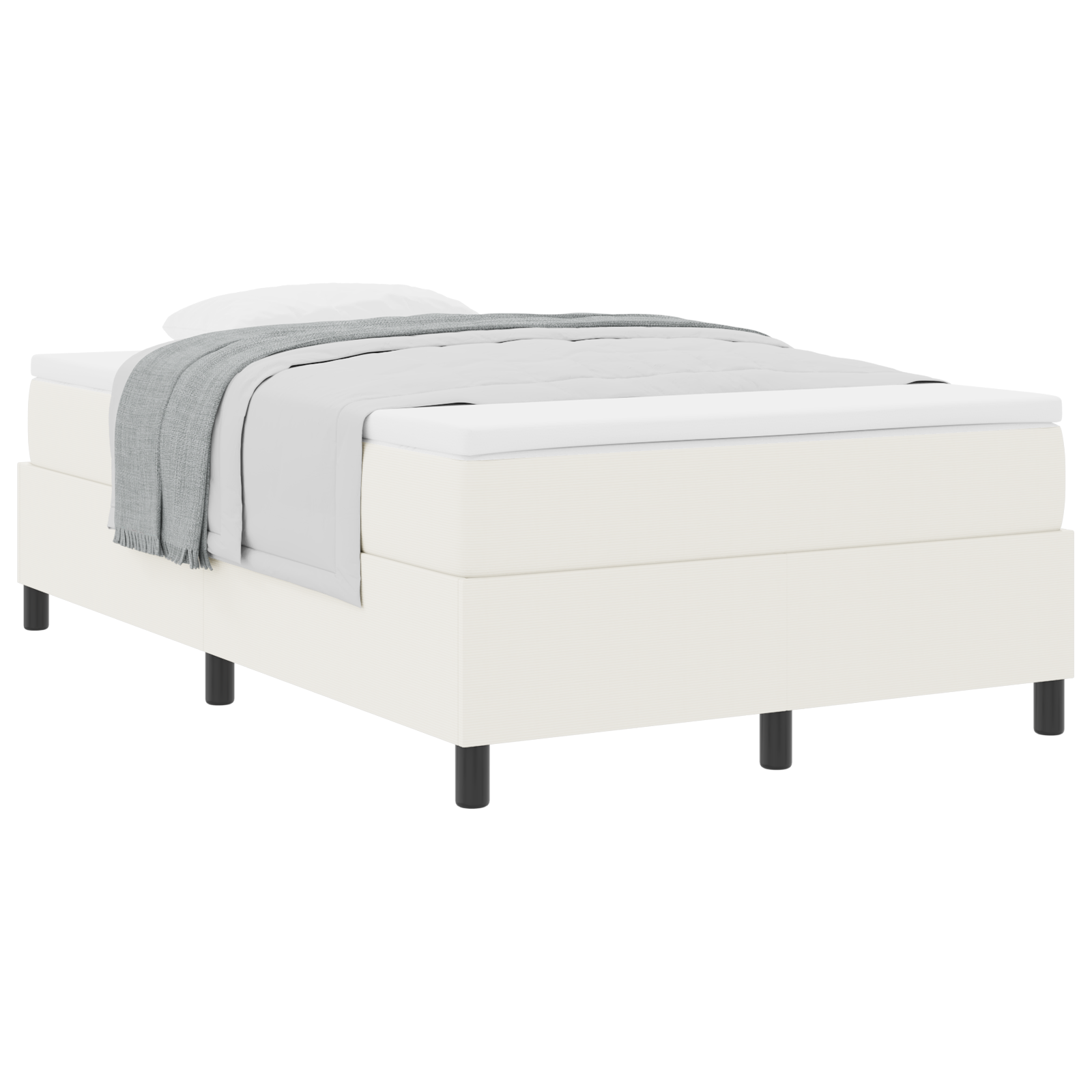 Thumbnail - vidaXL Boxspringbett mit cremefarbener Matratze - 120 x 200 cm, Cordstoff