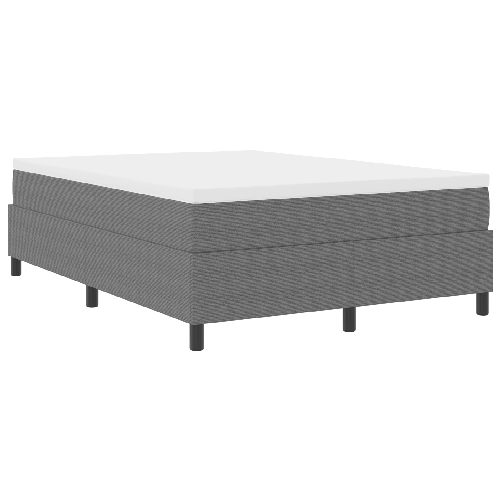 Thumbnail - vidaXL Boxspringbett mit Matratze in Hellgrau, 140 x 200 cm, Cord-Stoff.