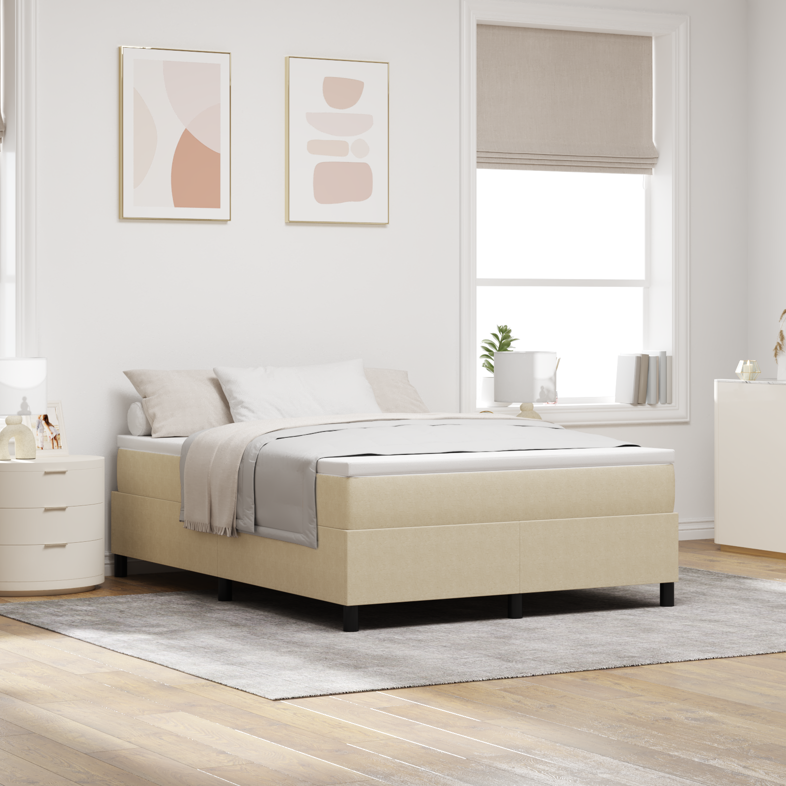 Box Spring Lova su Čiužiniu Šviesiai Žalia Pilka 160x200 cm Velveto Audinys