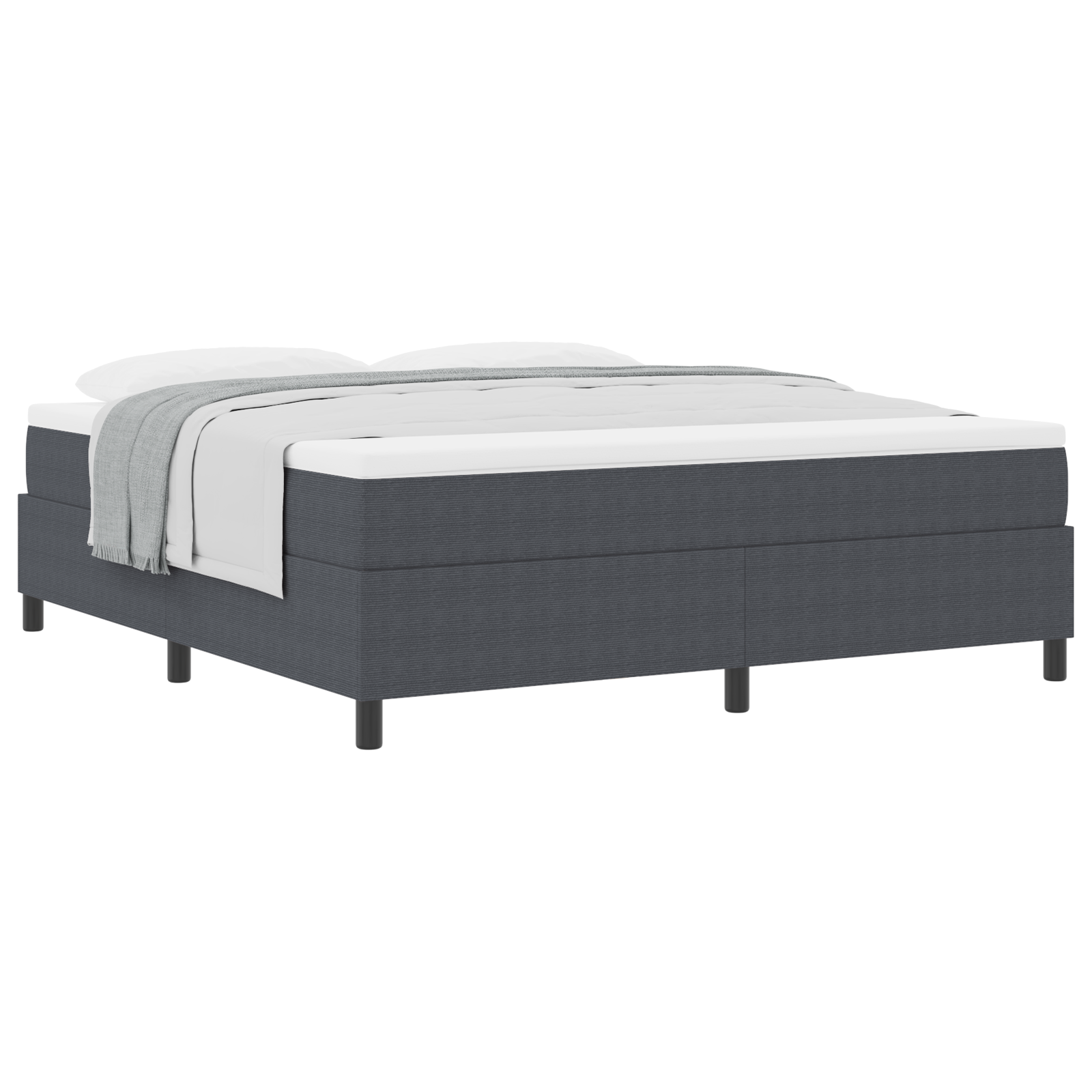 Thumbnail - vidaXL Boxspringbett mit Matratze in Dunkelgrau, Super-King-Größe, aus Cordstoff