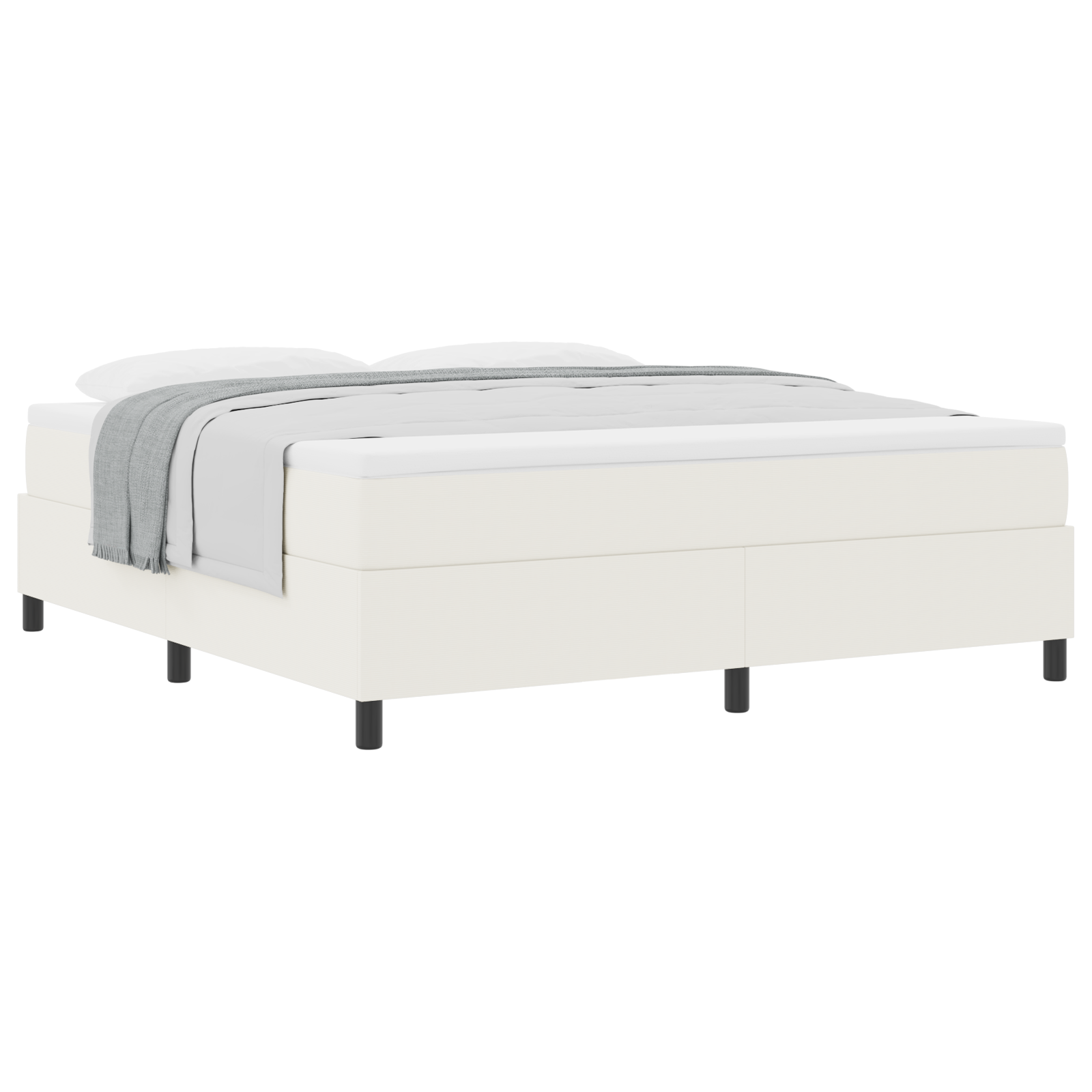 Thumbnail - vidaXL Boxspringbett mit Matratze - Creme, Super King, Cord-Stoff