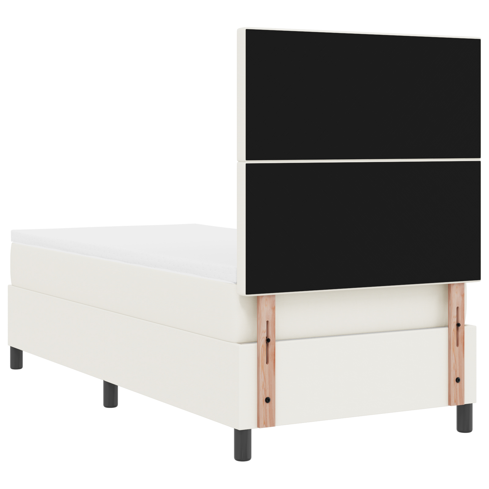 Box Spring Bed with Mattress Cream 80x200 cm Corduroy Fabric - Image 10