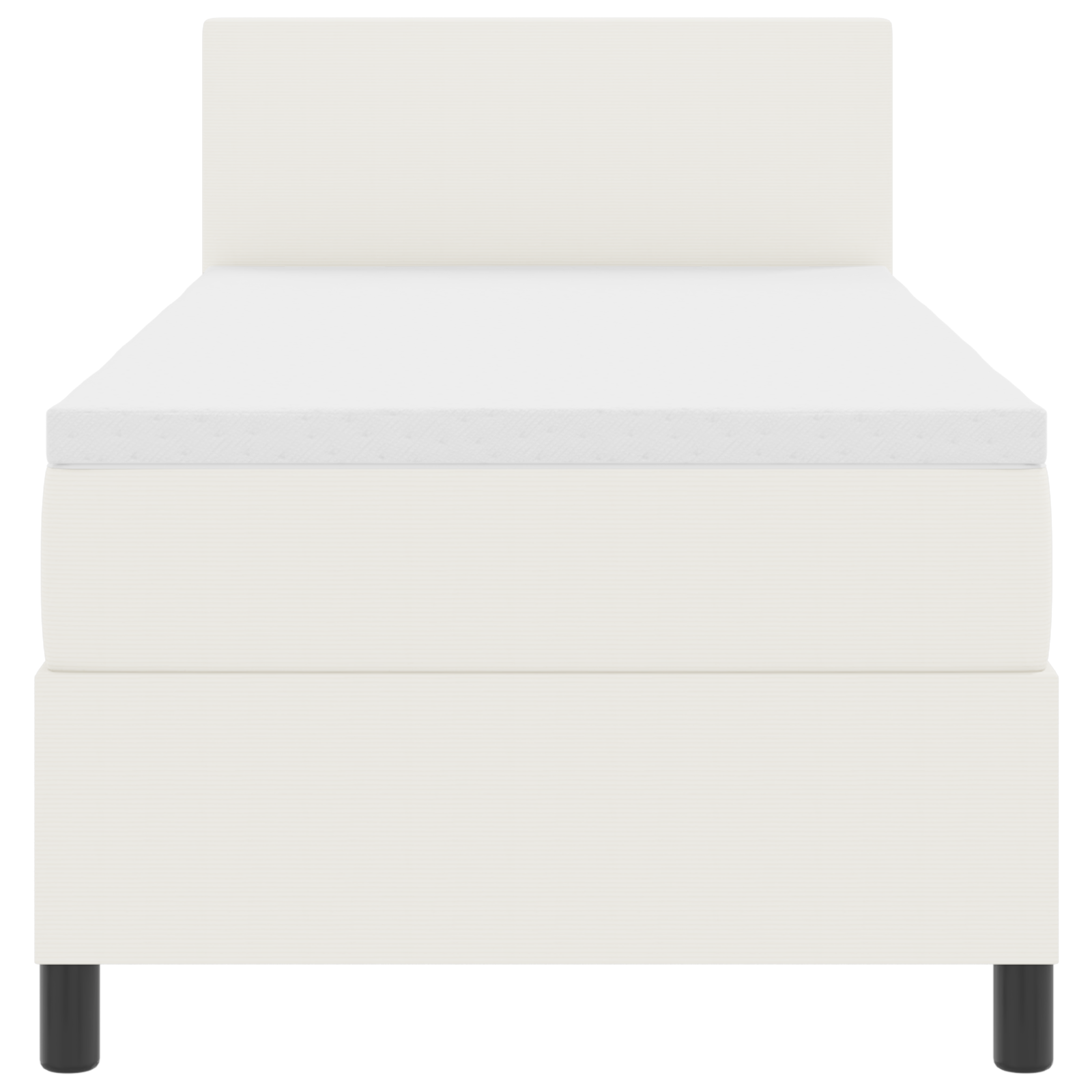 Box Spring Bed with Mattress & LED Cream 100x200 cm Corduroy Fabric - Image 8