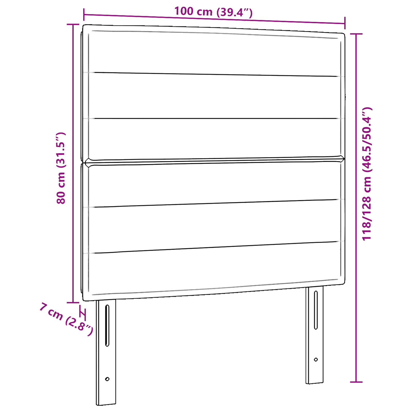 Headboard Lines Design Cream 100 cm Fabric - Image 8