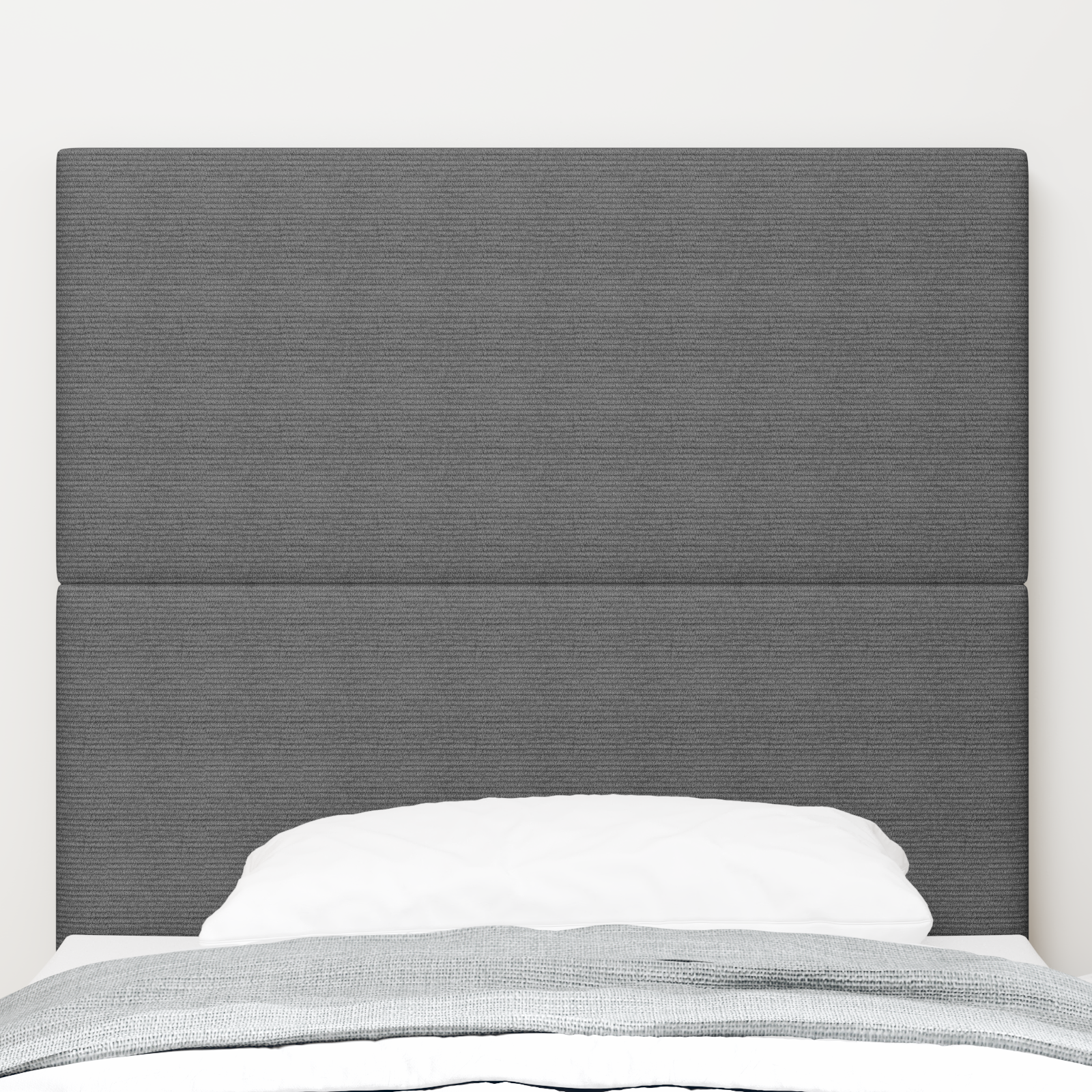 Headboard Plain Design Light Grey 100 cm Corduroy Fabric - Image 3