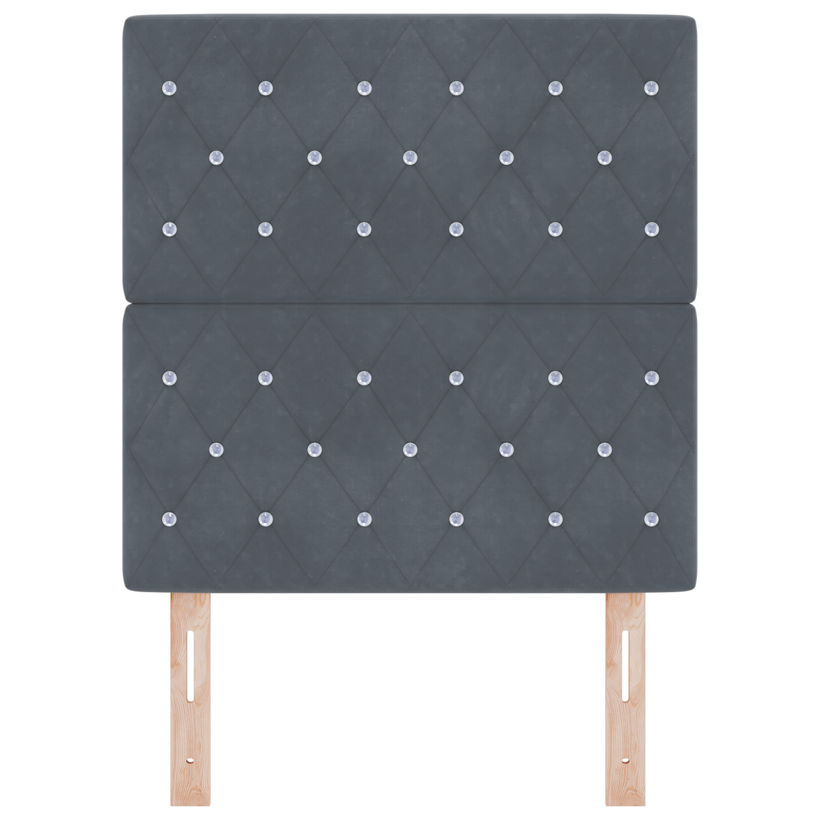 Headboard Crystal Button Tufted Dark Grey 80 cm Velvet - Image 4