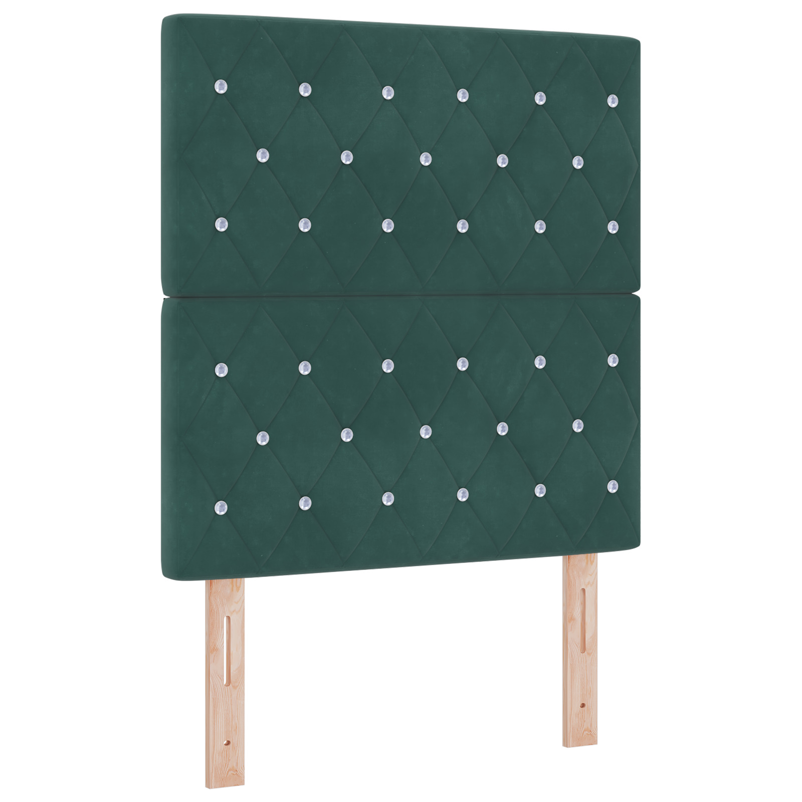 Headboard Crystal Button Tufted Dark Green 80 cm Velvet - Image 2