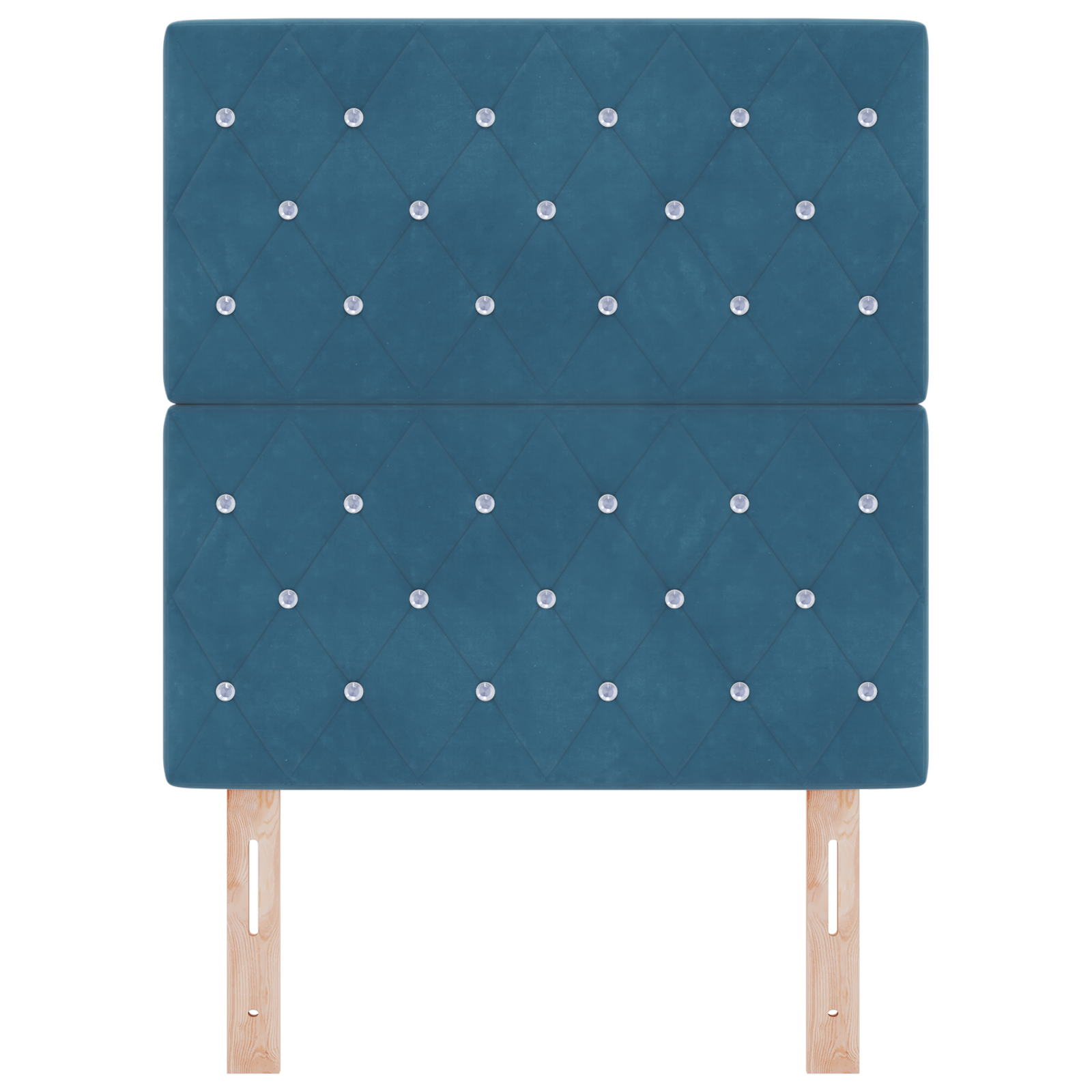 Headboard Crystal Button Tufted Dark Blue 80 cm Velvet - Image 4
