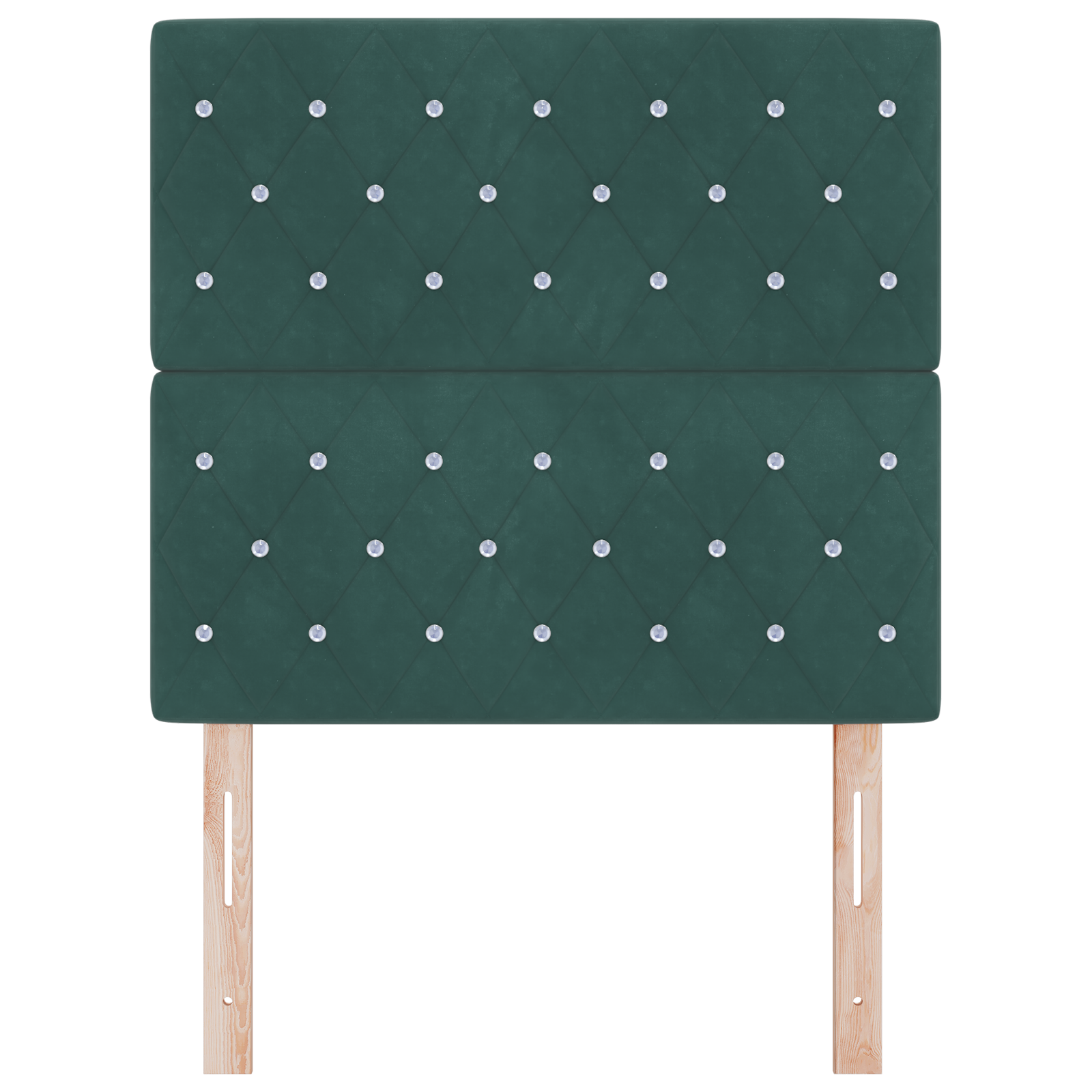 Headboard Crystal Button Tufted Dark Green 100 cm Velvet - Image 4
