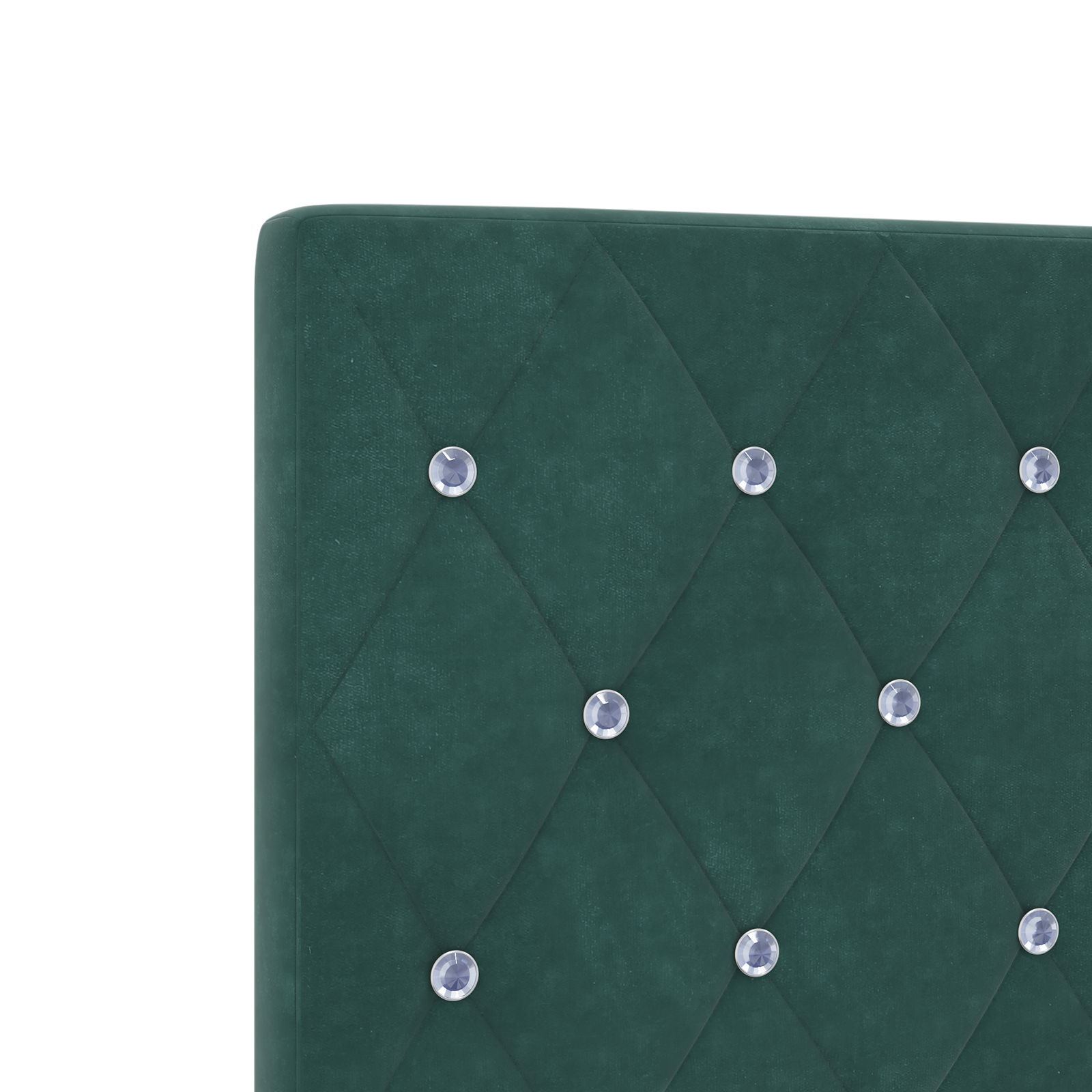 Headboard Crystal Button Tufted Dark Green 140 cm Velvet - Image 7